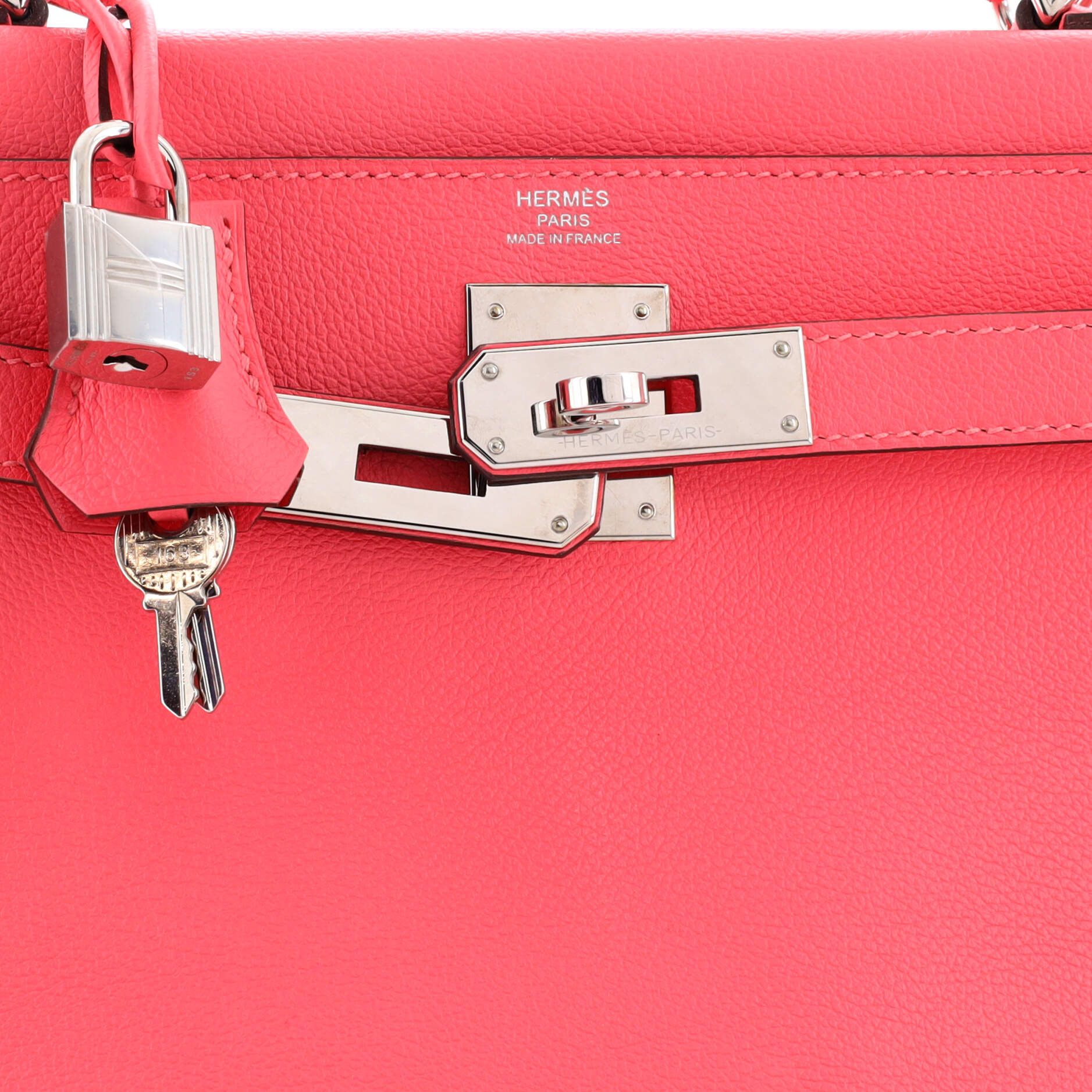 Kelly Handbag Rose Azalée Evercolor with Palladium Hardware 28