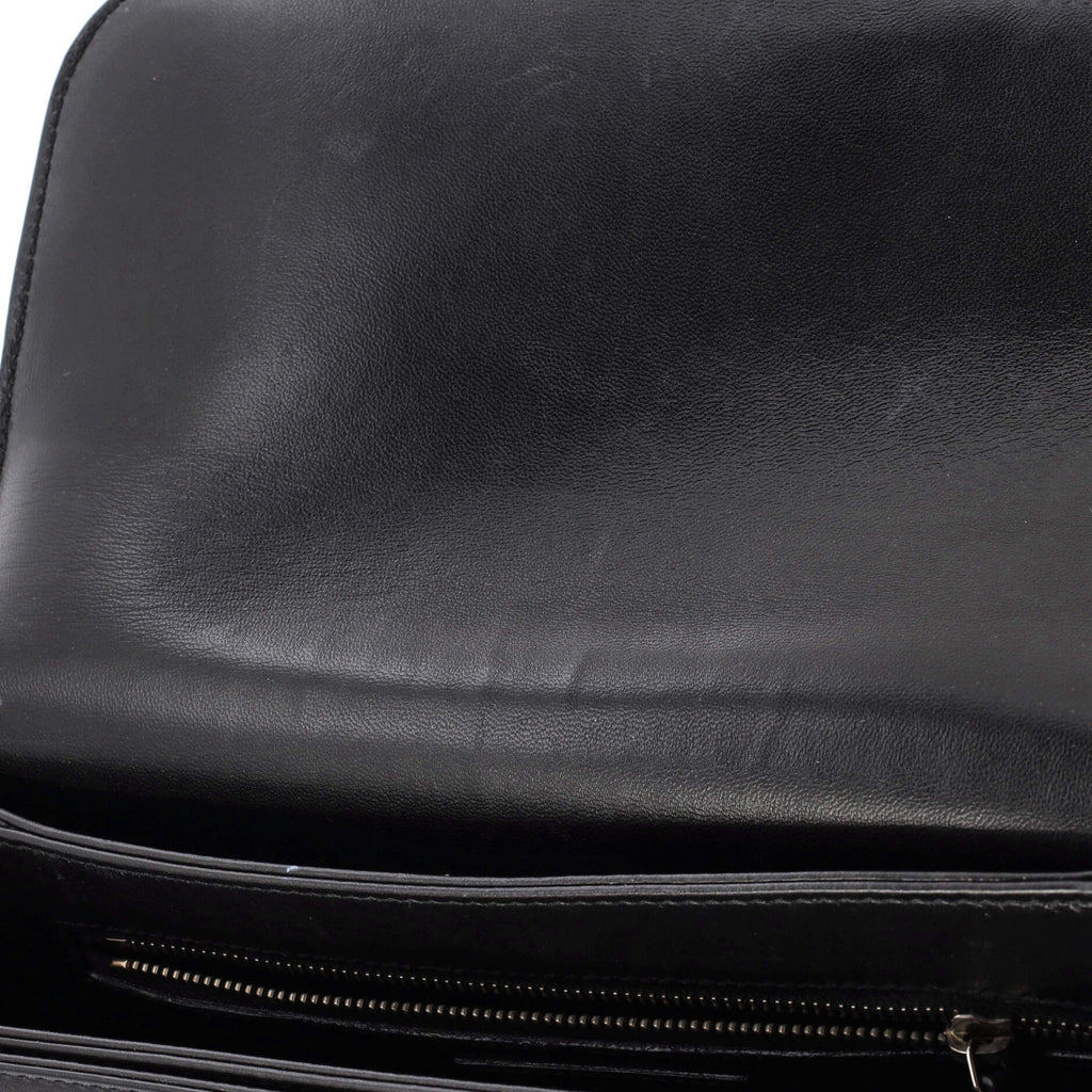 Fermoir Flap Satchel Bag Leather