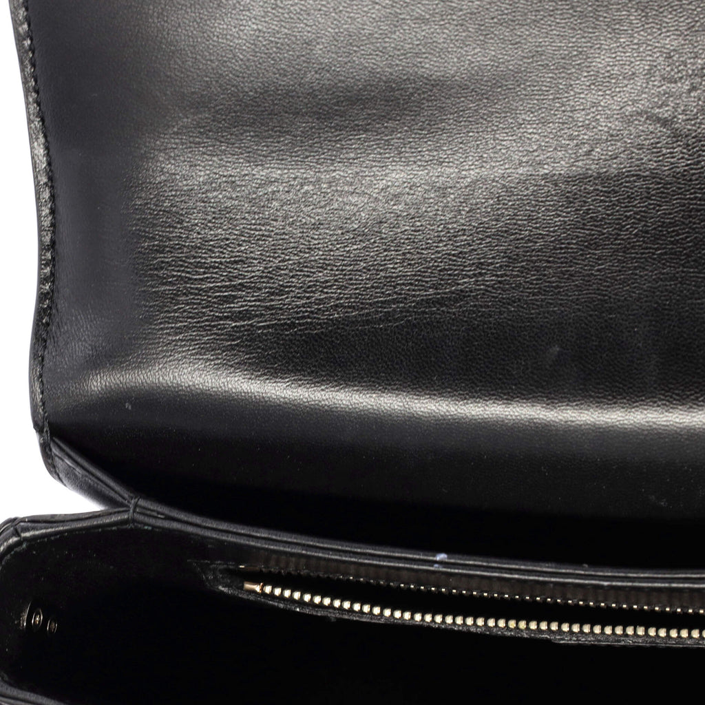 Fermoir Flap Satchel Bag Leather