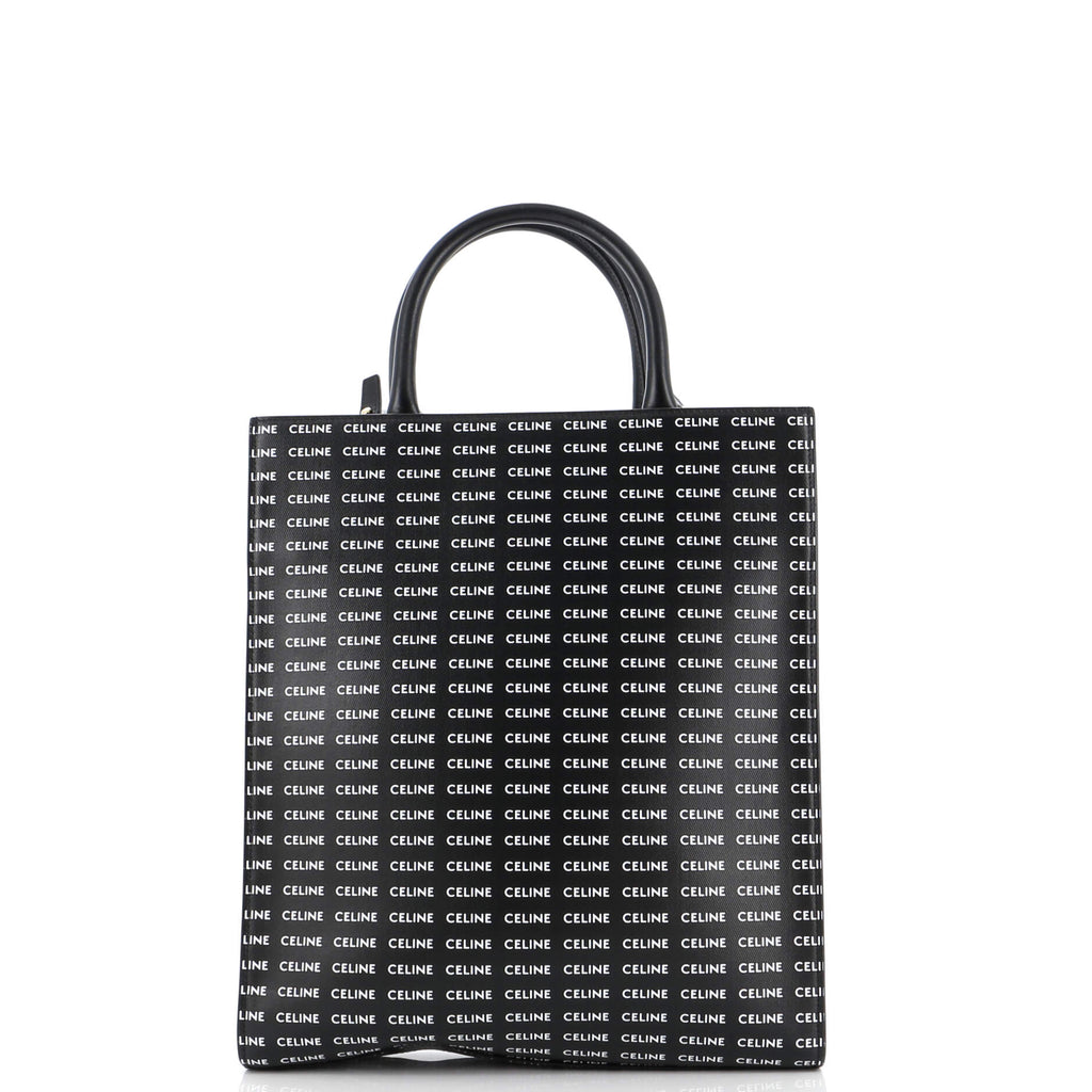 Vertical Cabas Tote All Over Logo Print Leather Small