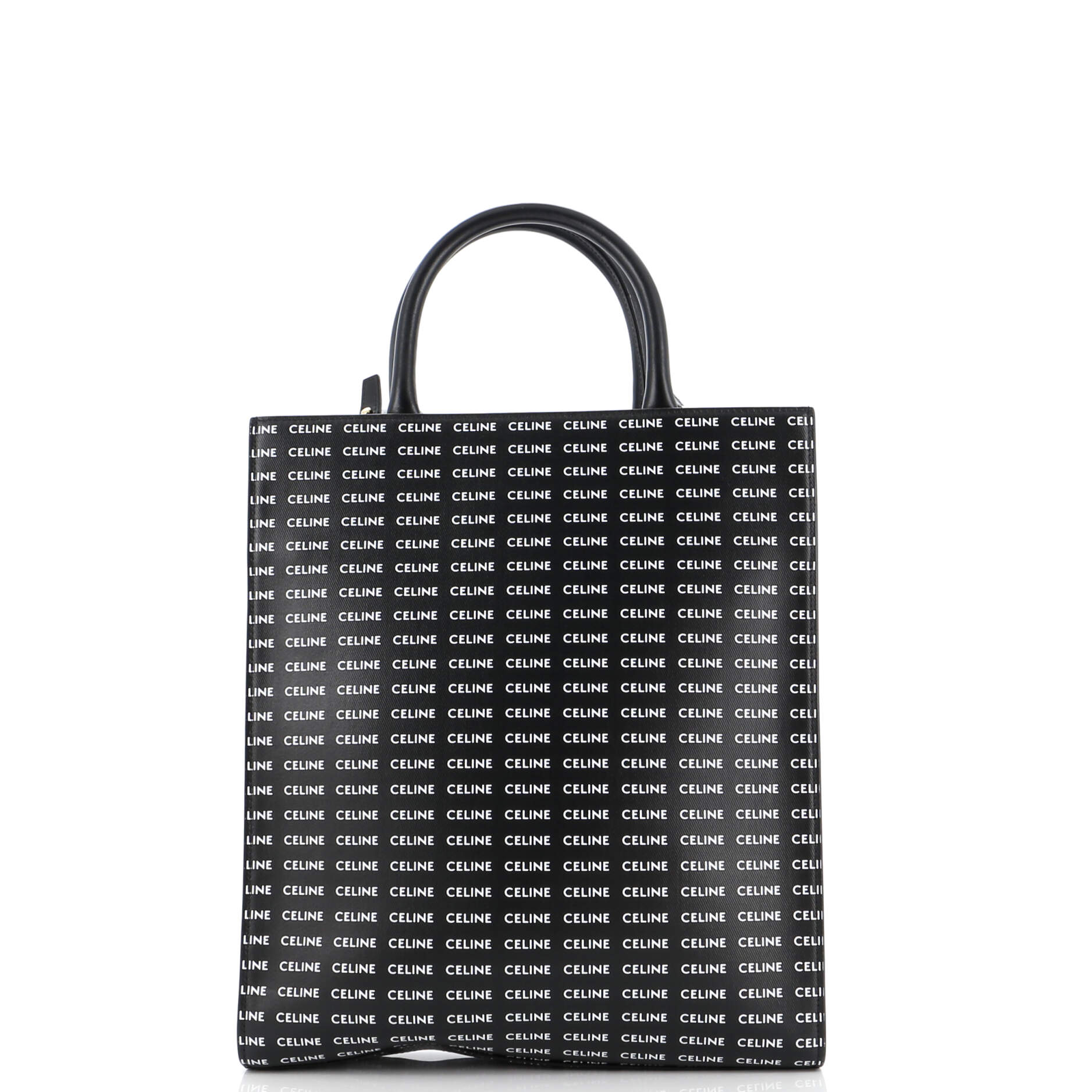 Vertical Cabas Tote All Over Logo Print Leather Small