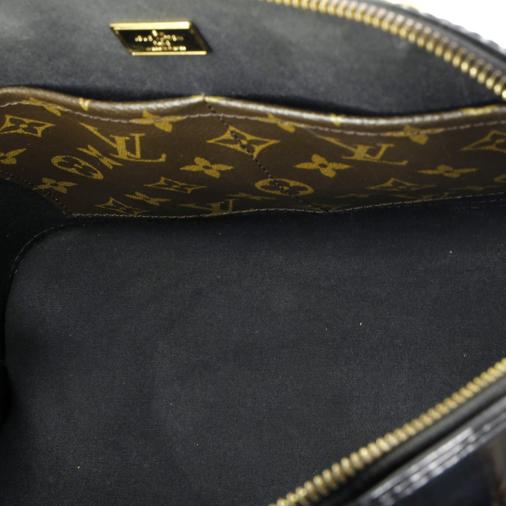 Alma Handbag Vernis with Monogram Canvas PM