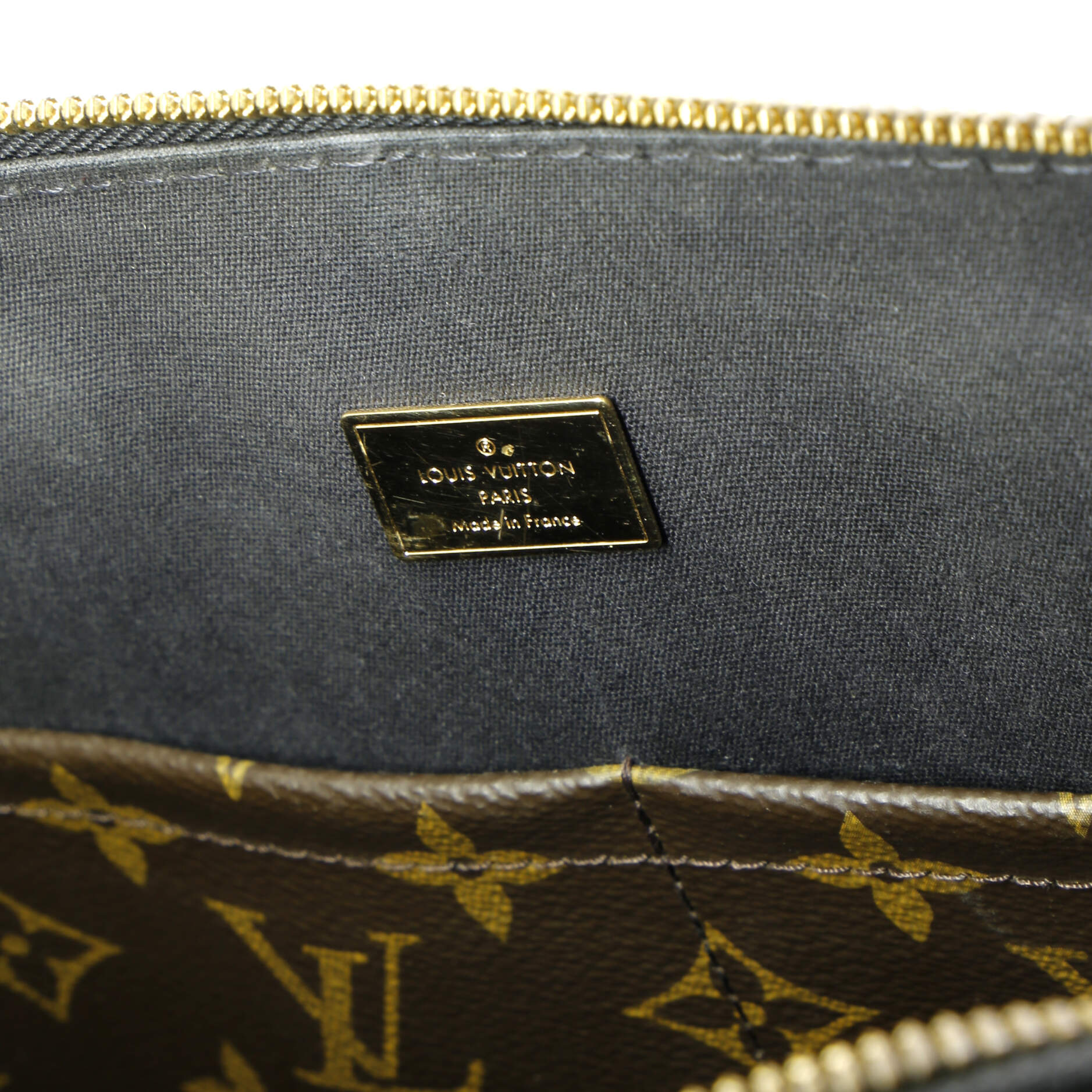 Alma Handbag Vernis with Monogram Canvas PM