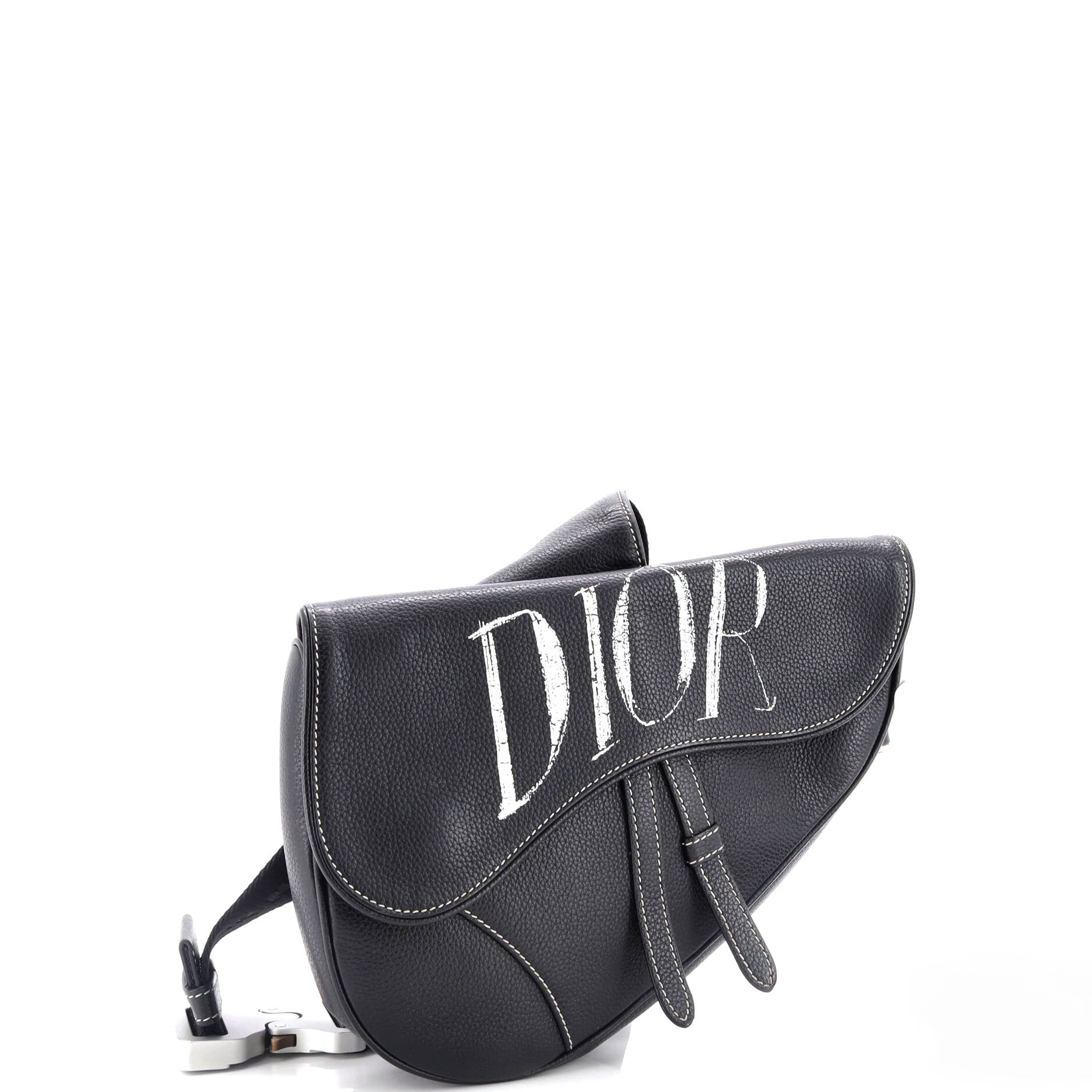 Alex Foxton Logo Saddle Crossbody Bag Printed Leather