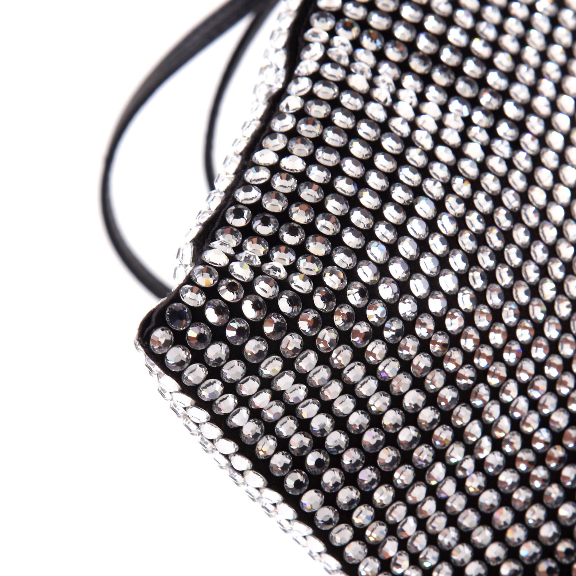 Convertible Open Tote Crystal Embellished Satin Mini