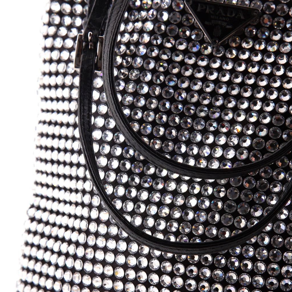 Convertible Open Tote Crystal Embellished Satin Mini