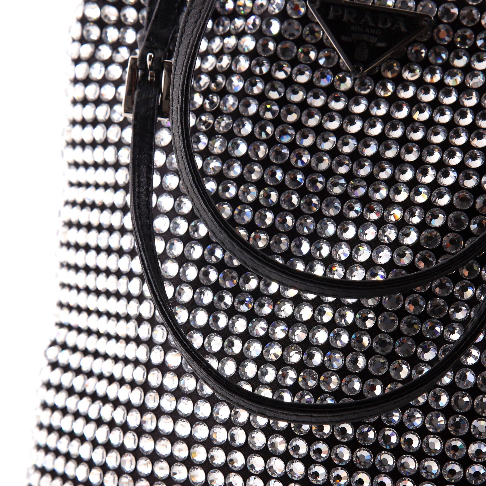 Convertible Open Tote Crystal Embellished Satin Mini