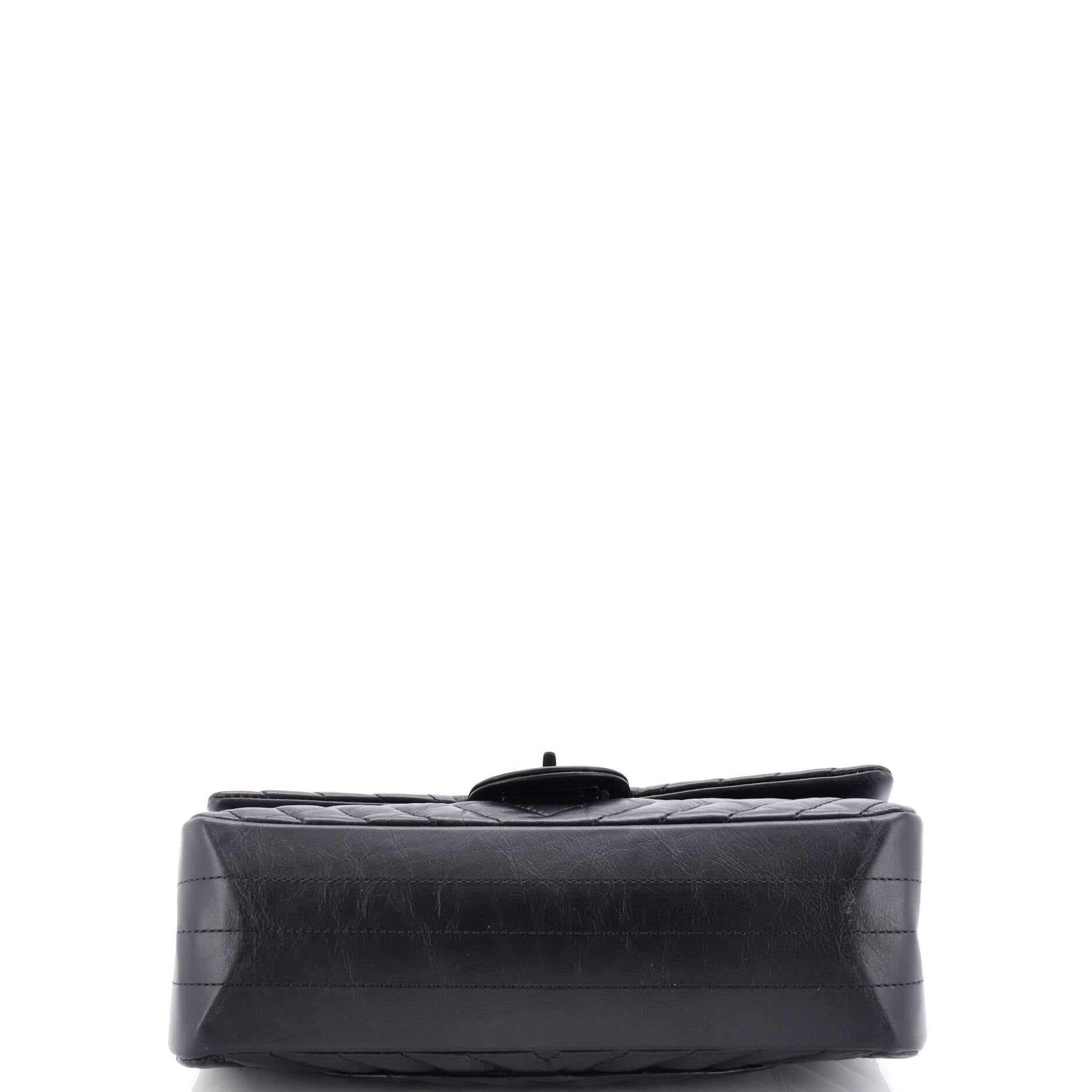 So Black Reissue 2.55 Flap Bag Chevron Aged Calfskin 225