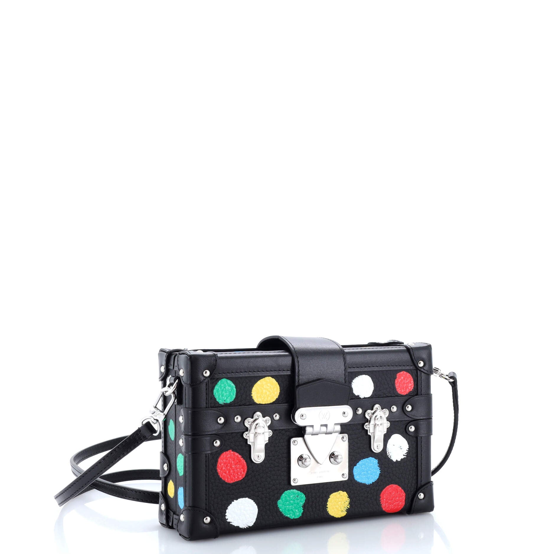 Petite Malle Handbag Yayoi Kusama Painted Dots Taurillon Leather