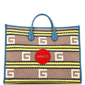 Getaways Convertible Open Tote Embroidered Woven Fabric Large