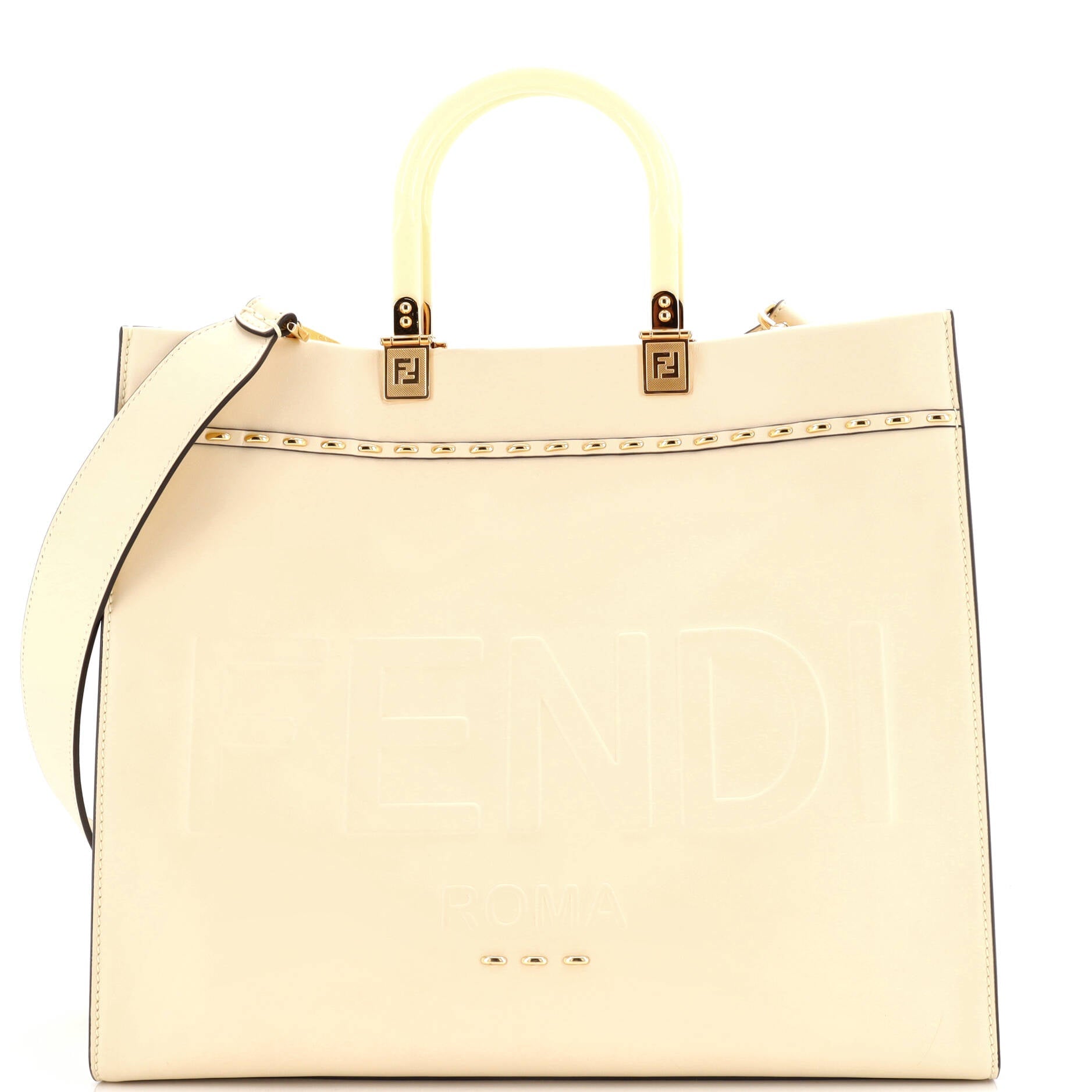 Sunshine Shopper Tote Studded Leather Medium
