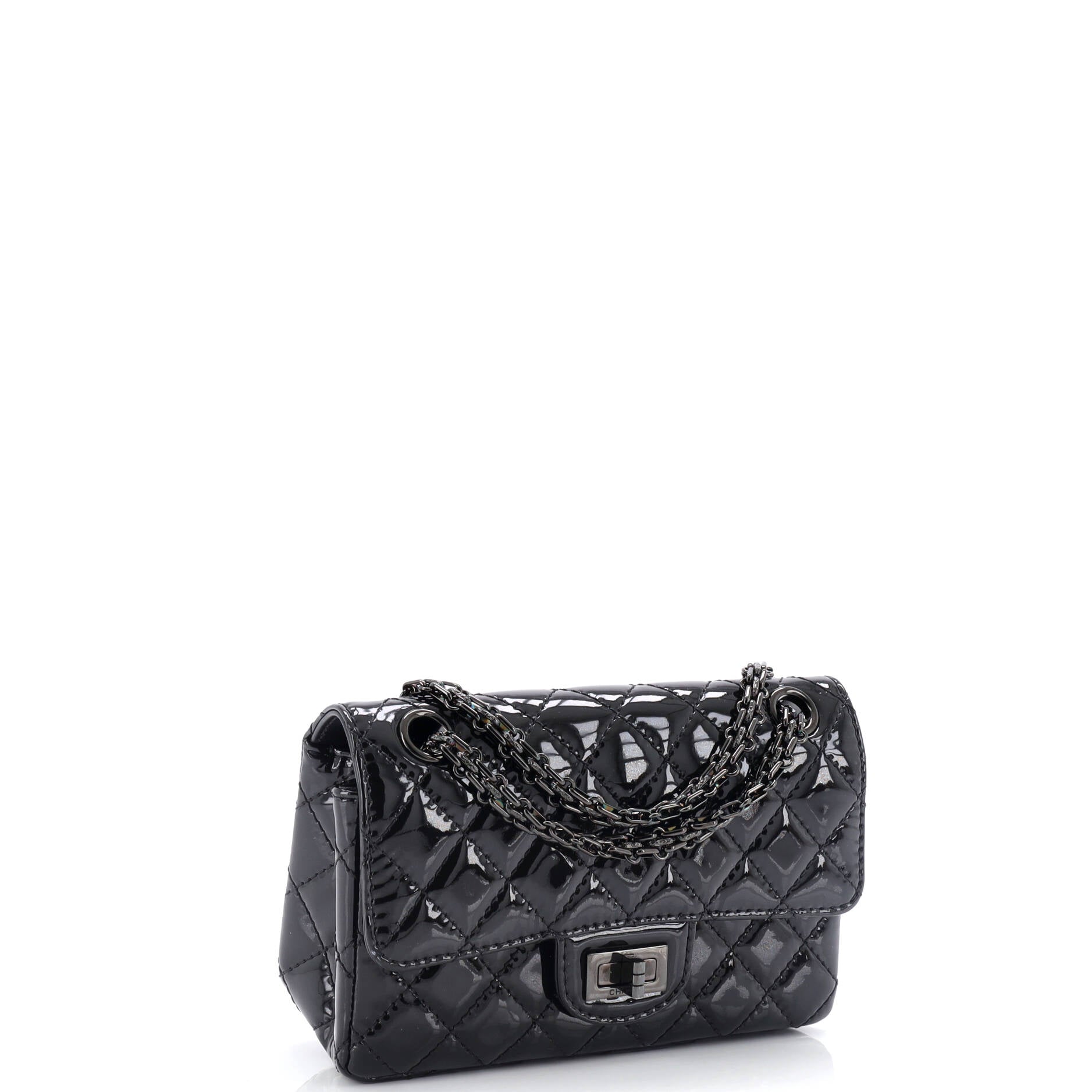 So Black Reissue 2.55 Flap Bag Quilted Patent Mini