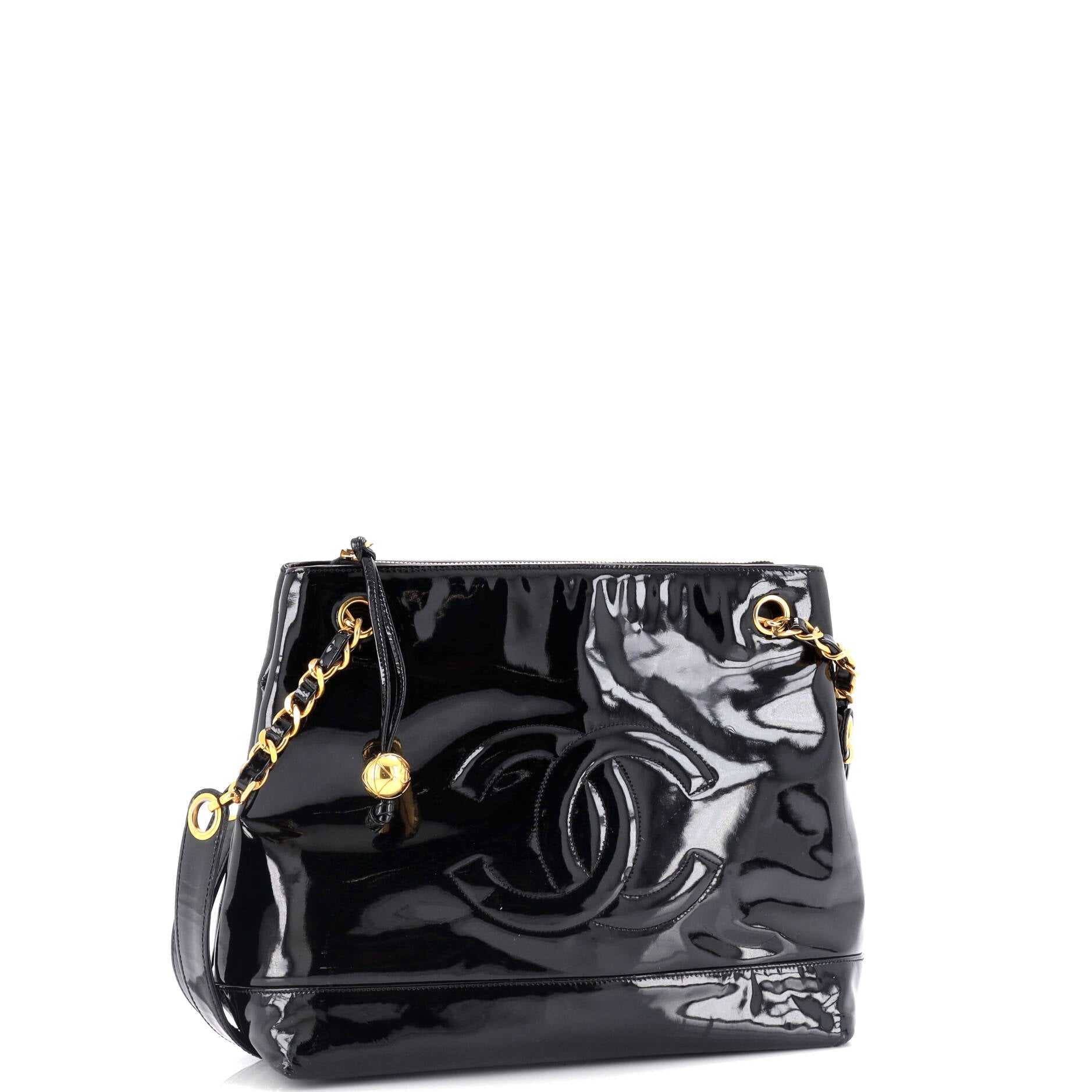 Vintage Timeless Chain Shoulder Bag Patent Medium