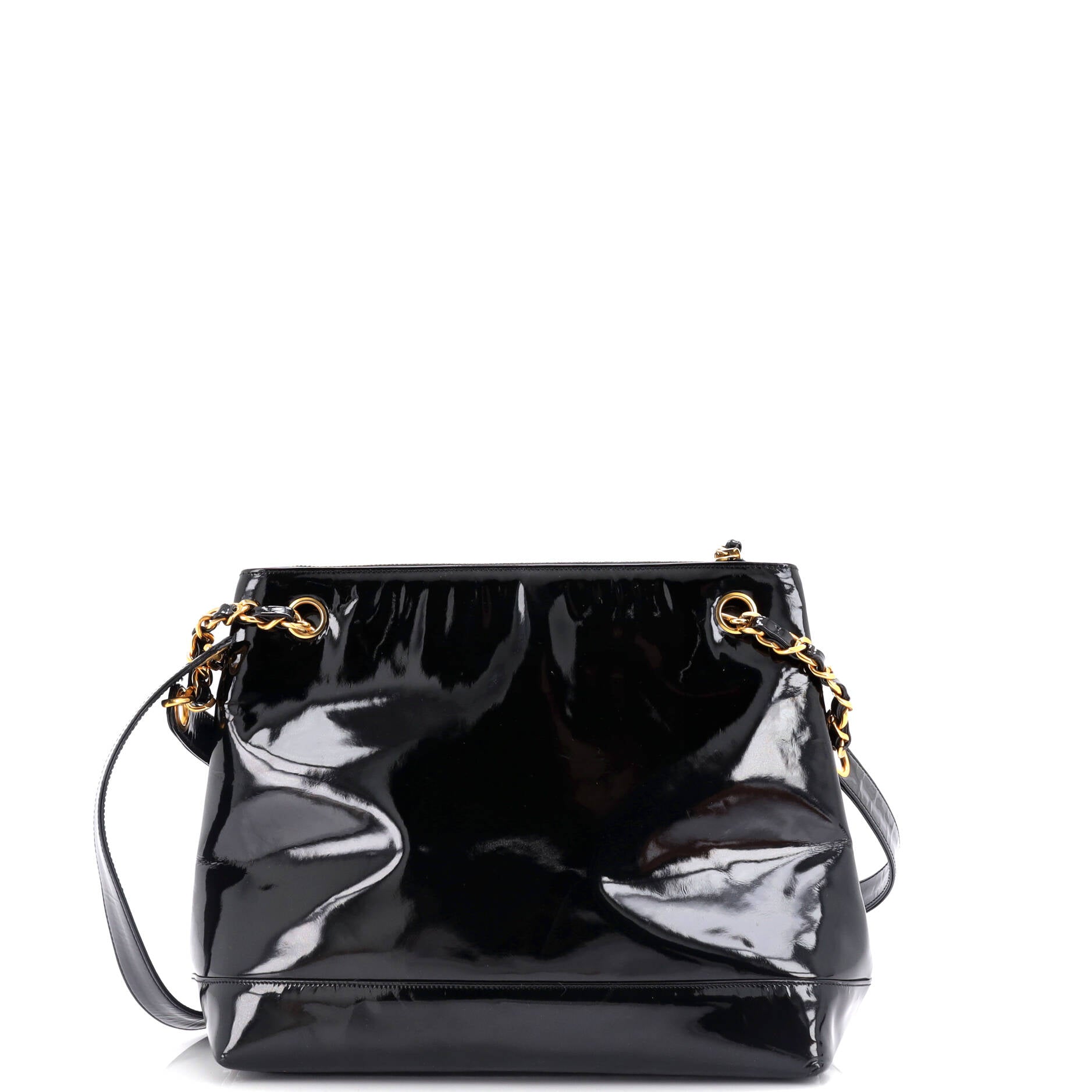 Vintage Timeless Chain Shoulder Bag Patent Medium
