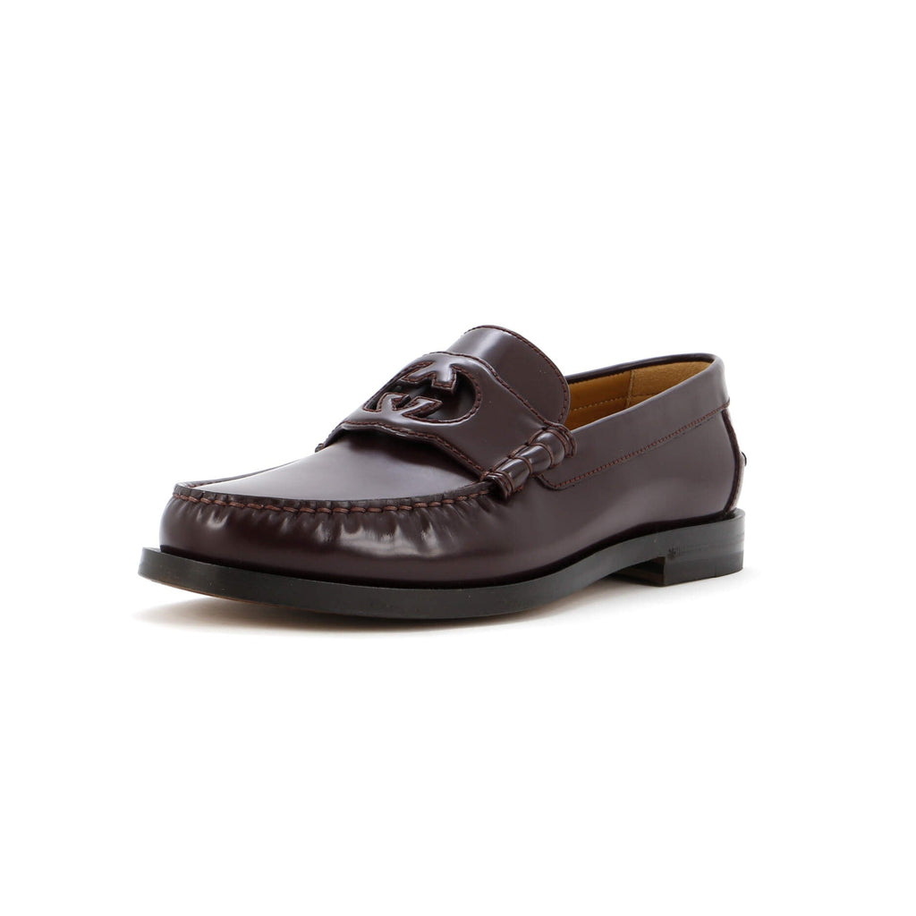 Men's Interlocking G Cutout Loafers Leather
