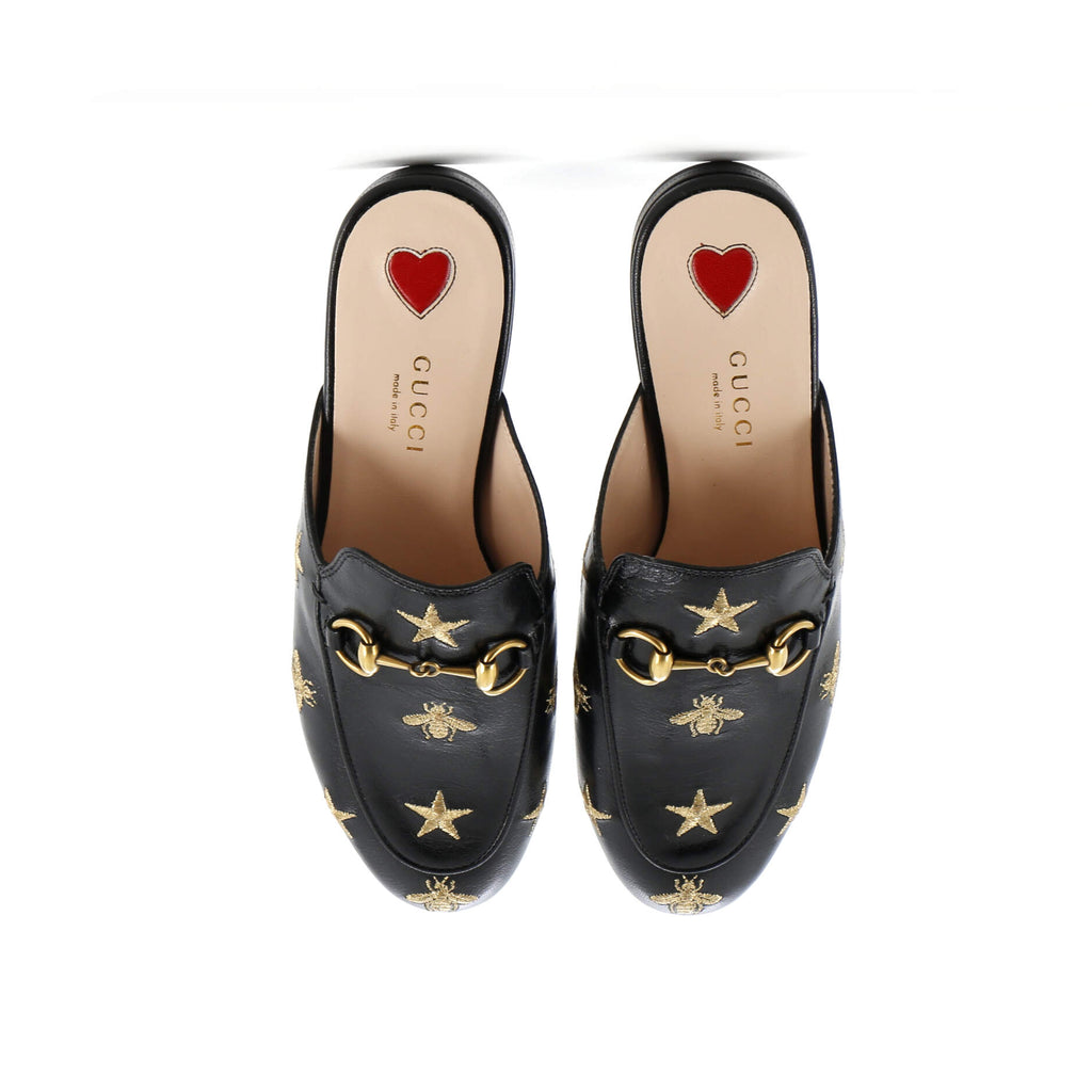 Women's Princetown Mules Embroidered Leather
