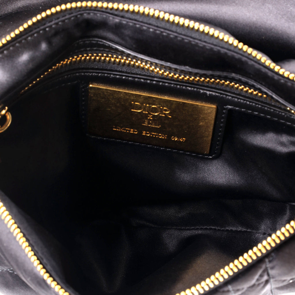 x ERL Venice Saddle Chain Bag Cannage Quilt Satin