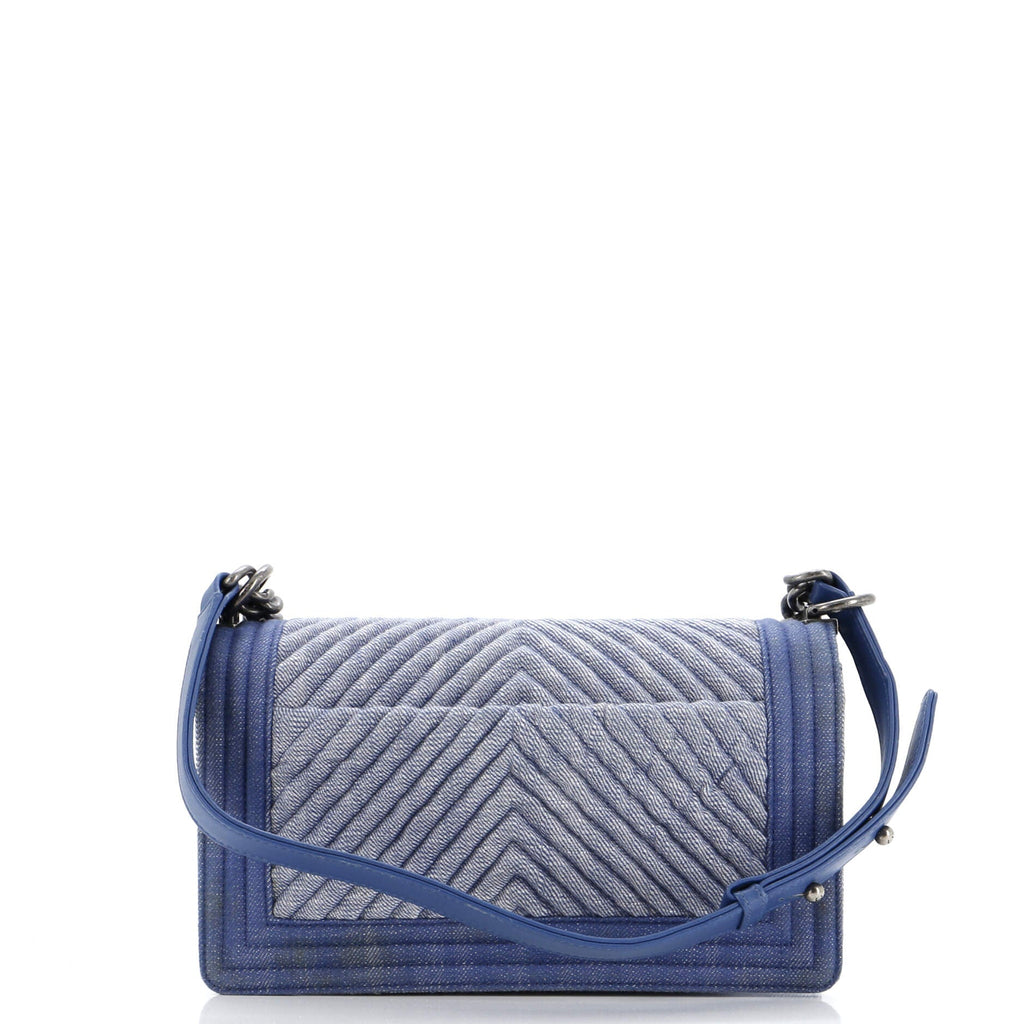 Boy Flap Bag Chevron Denim Old Medium