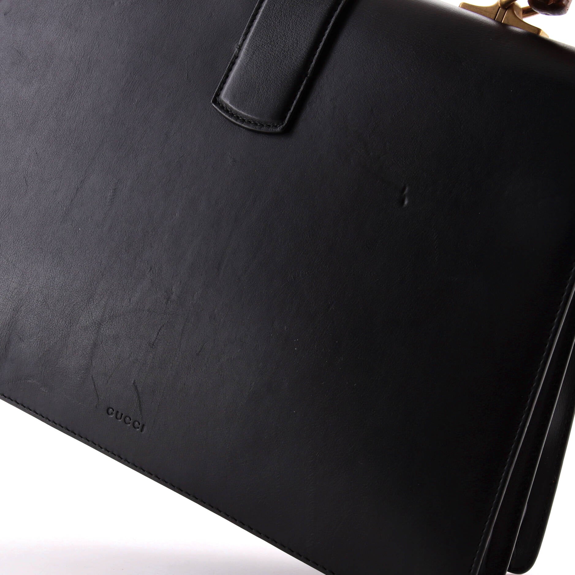 Dionysus Bamboo Top Handle Bag Colorblock Leather Large