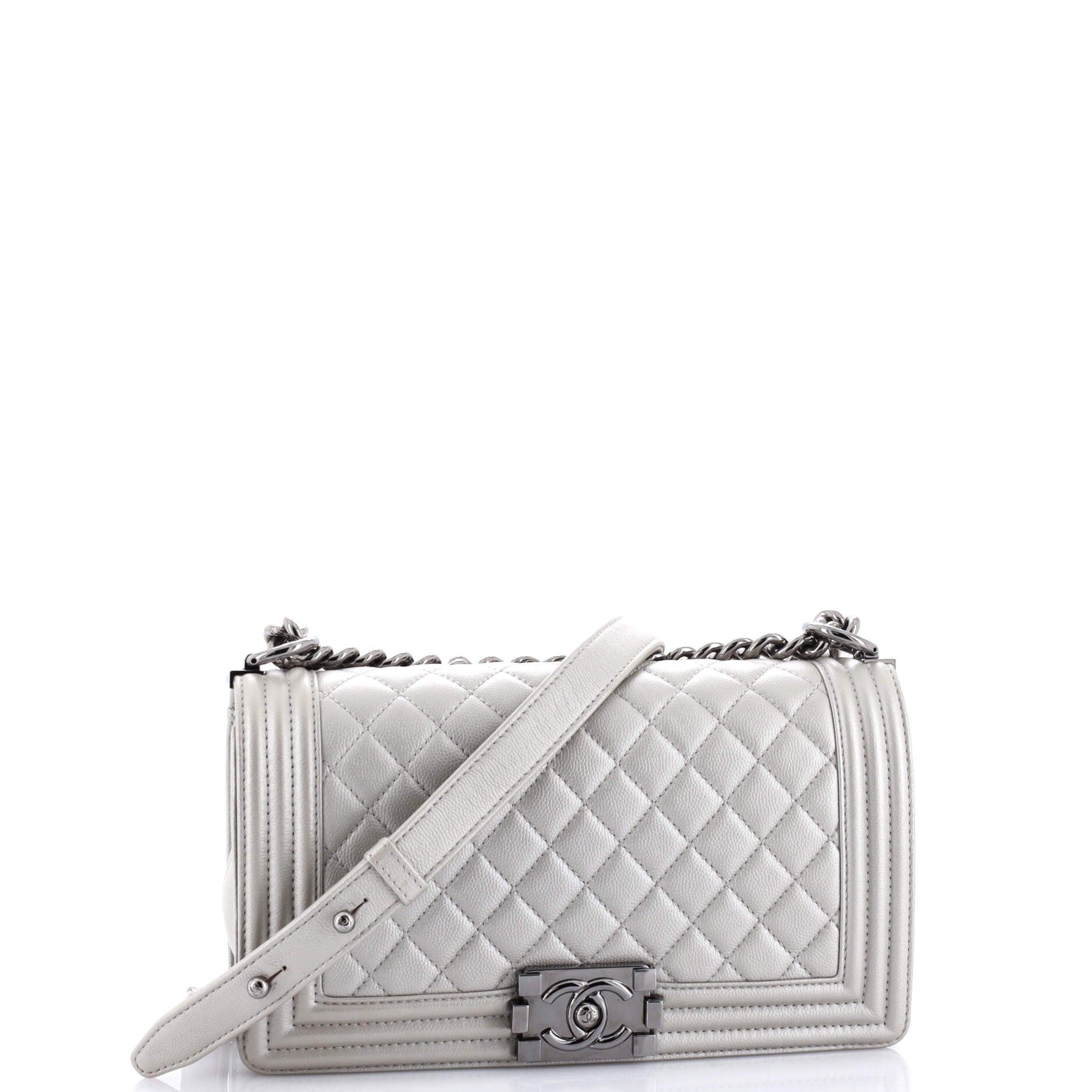 Boy Flap Bag Quilted Caviar Old Medium