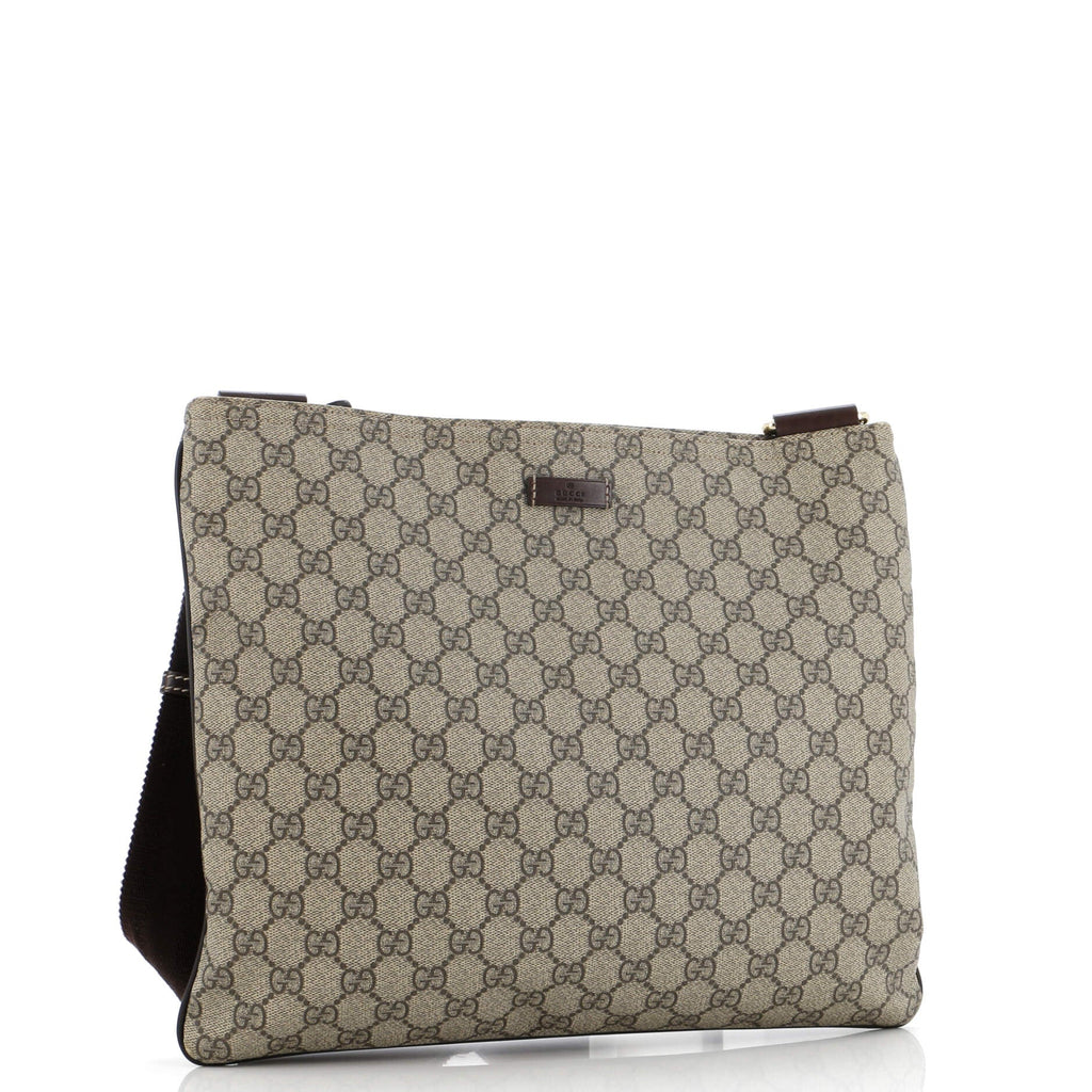 Zip Top Messenger Bag GG Coated Canvas Large