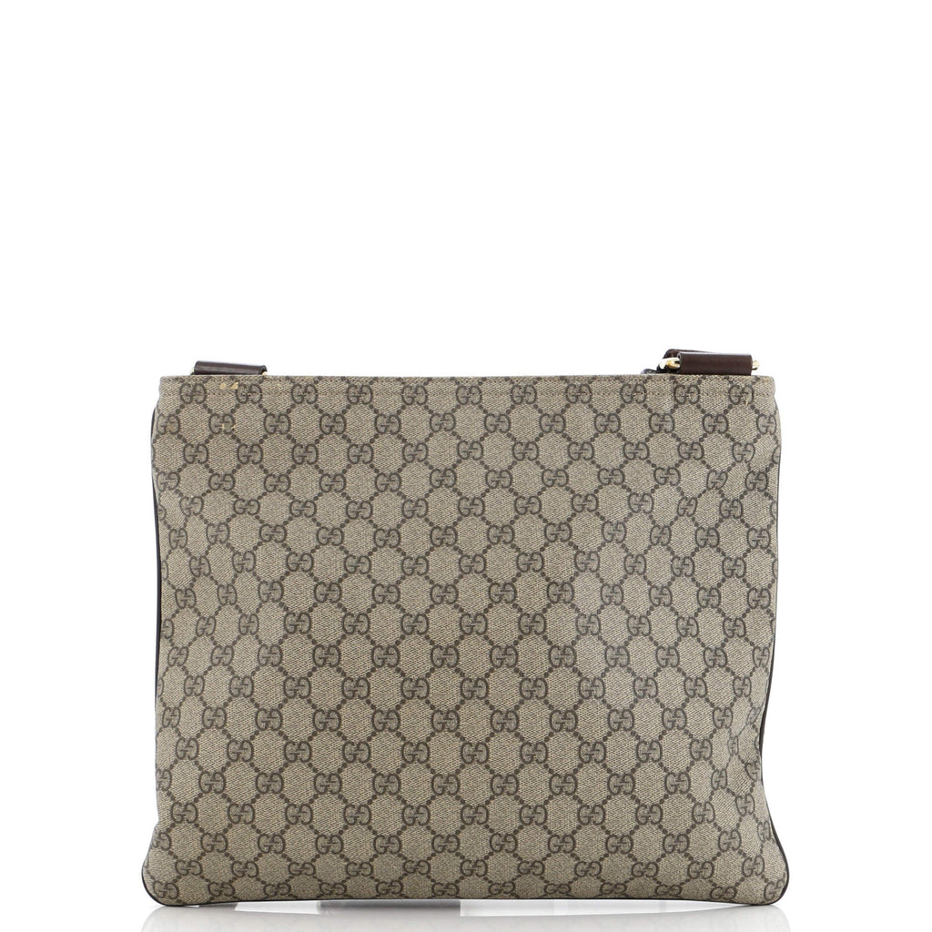 Zip Top Messenger Bag GG Coated Canvas Large