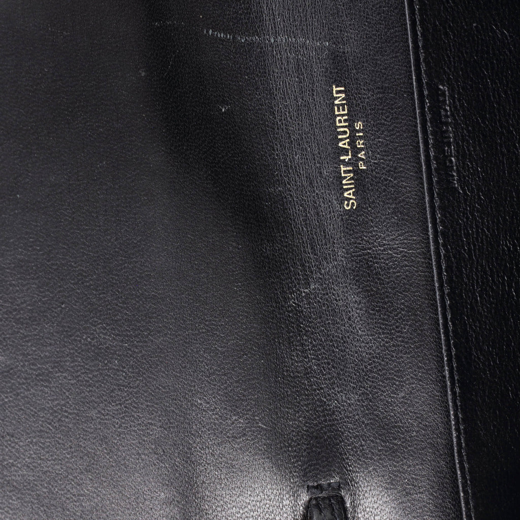 Uptown Chain Wallet Crocodile Embossed Leather
