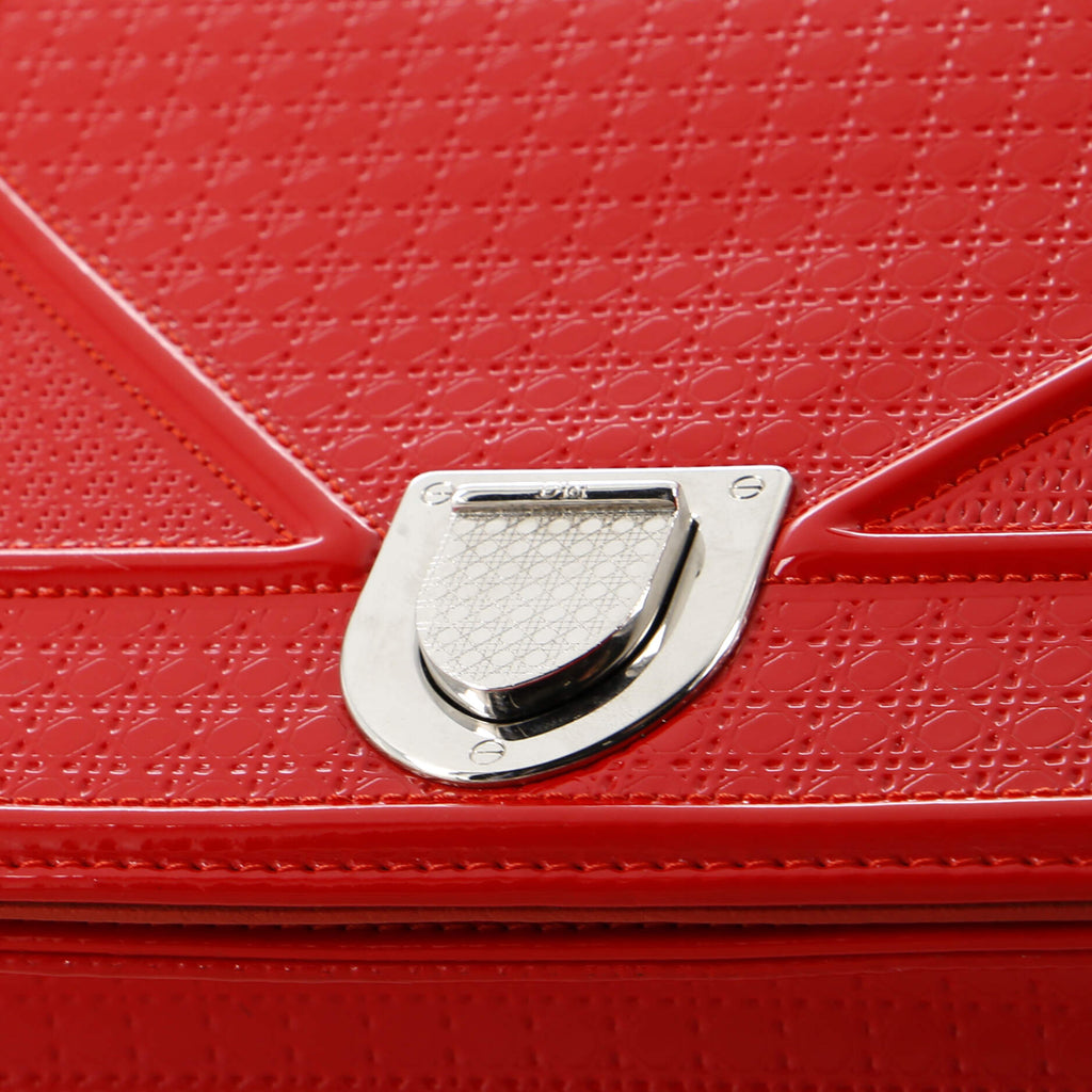 Diorama Flap Bag Cannage Embossed Patent Medium