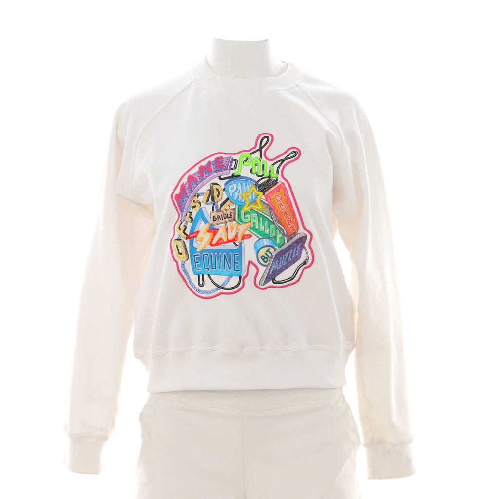 Women's Chevaloscope Crewneck Sweater Embroidered Cotton
