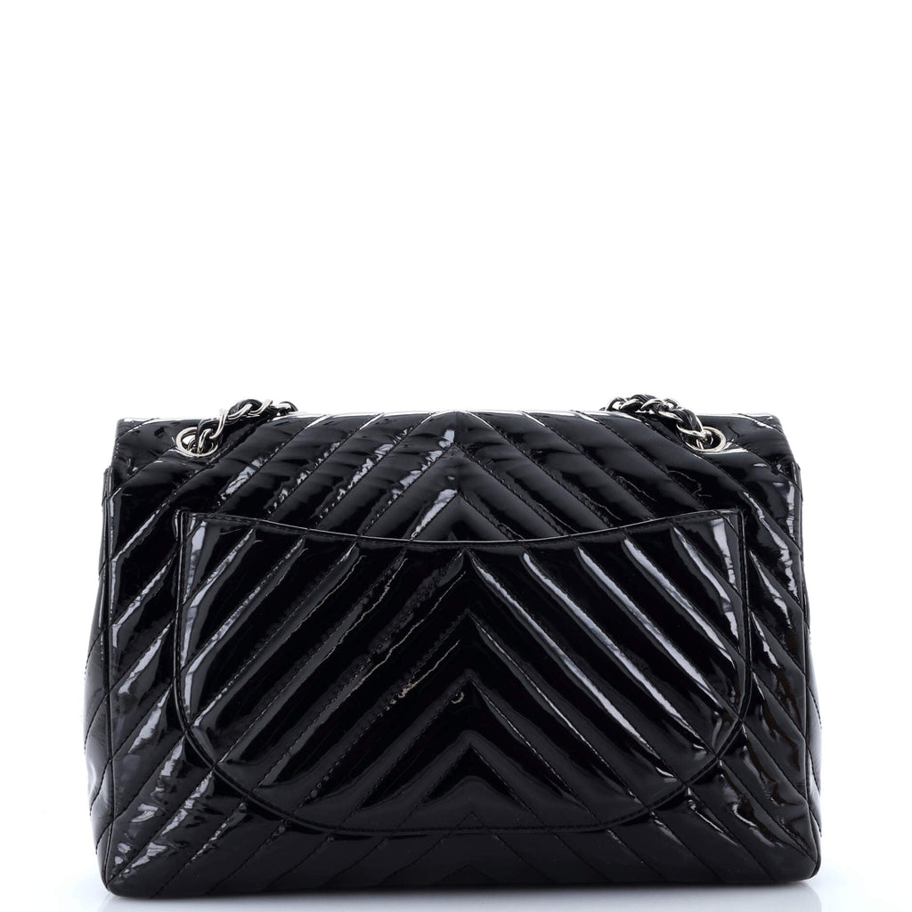 Classic Single Flap Bag Chevron Patent Maxi