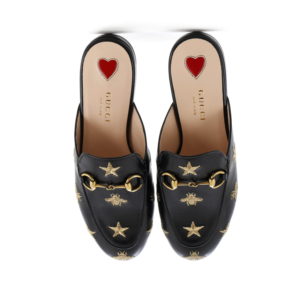 Women's Princetown Mules Embroidered Leather