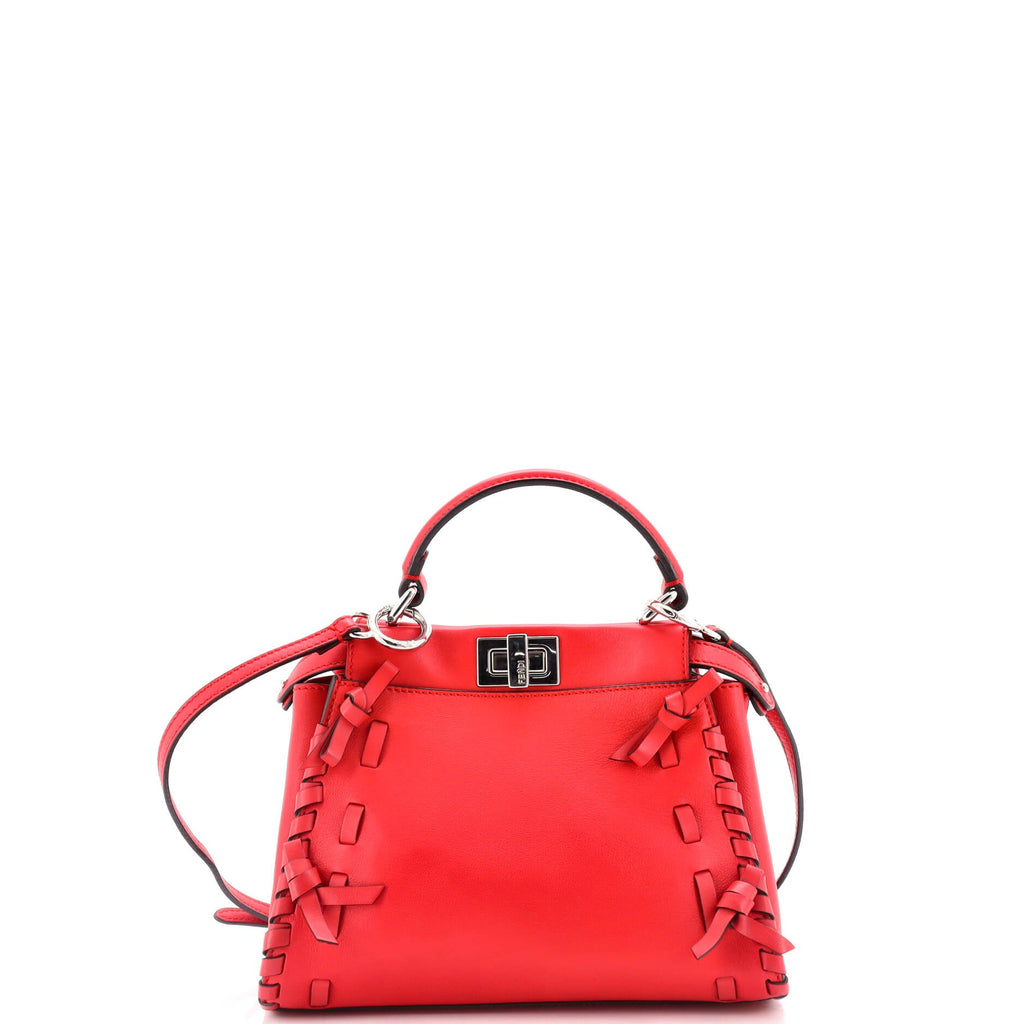 Bow Peekaboo Bag Whipstitch Leather Mini
