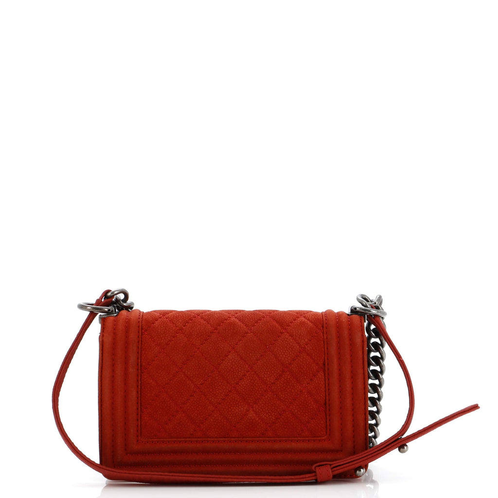 Boy Flap Bag Quilted Matte Caviar Small