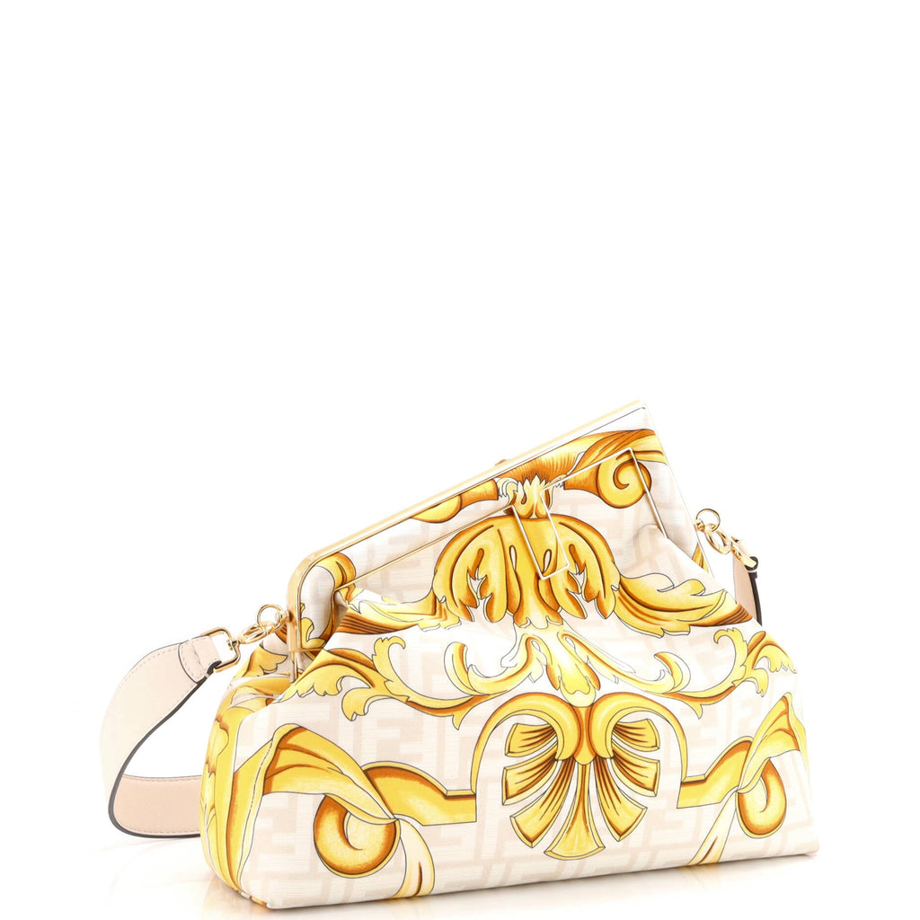 x Versace Fendace First Bag Printed Zucca Silk Medium