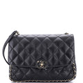 Chain Frame Enamel CC Flap Bag Quilted Lambskin Medium