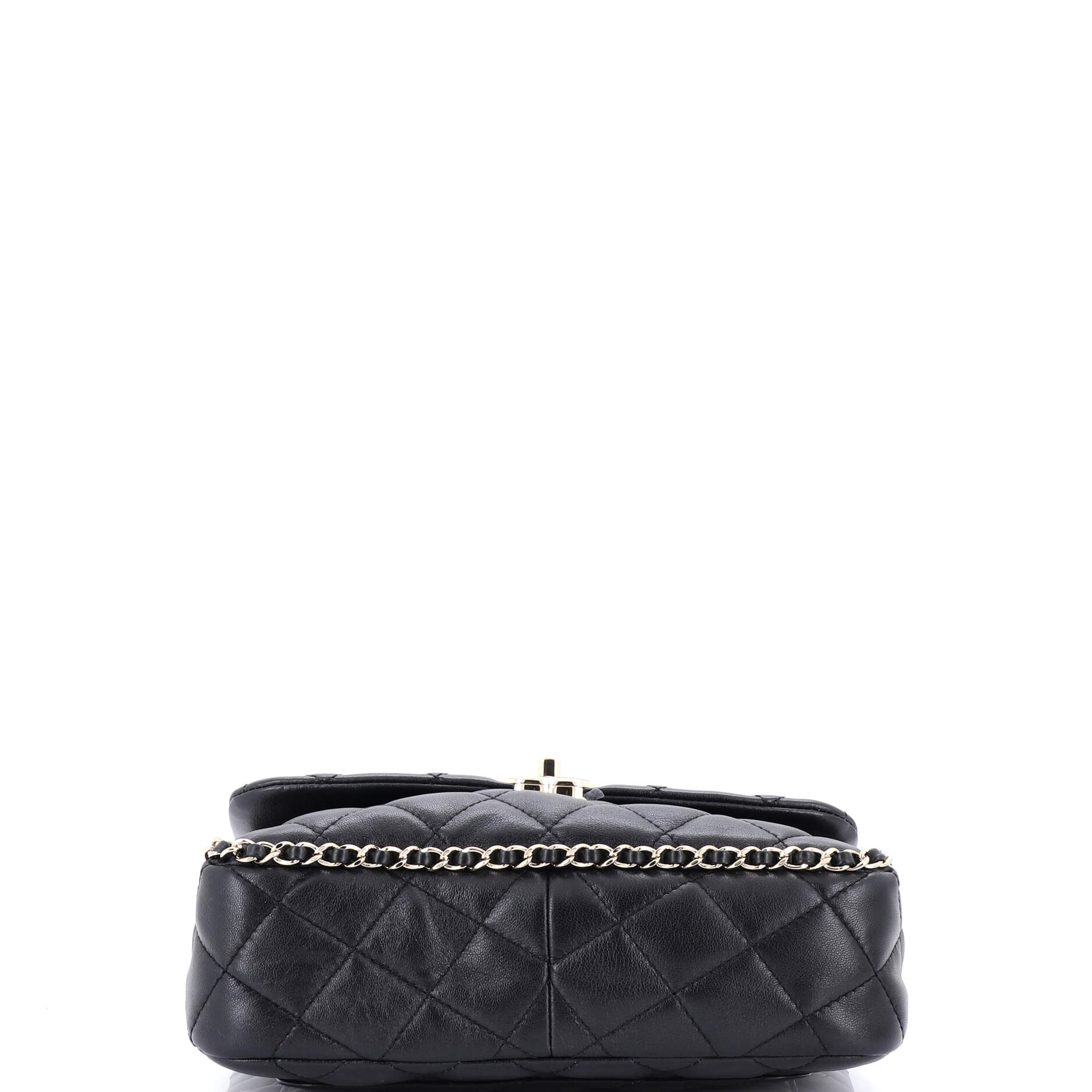 Chain Frame Enamel CC Flap Bag Quilted Lambskin Medium