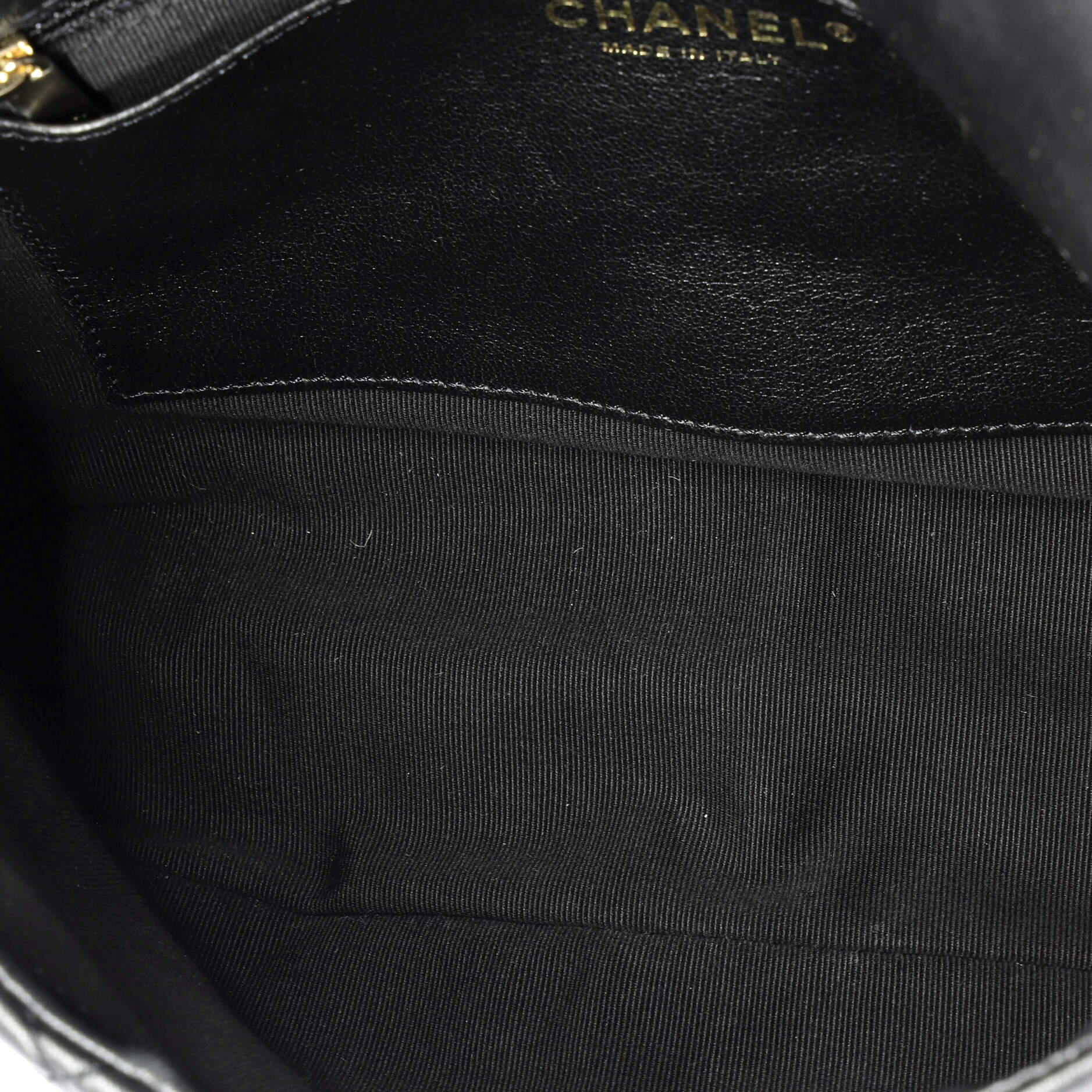 Chain Frame Enamel CC Flap Bag Quilted Lambskin Medium
