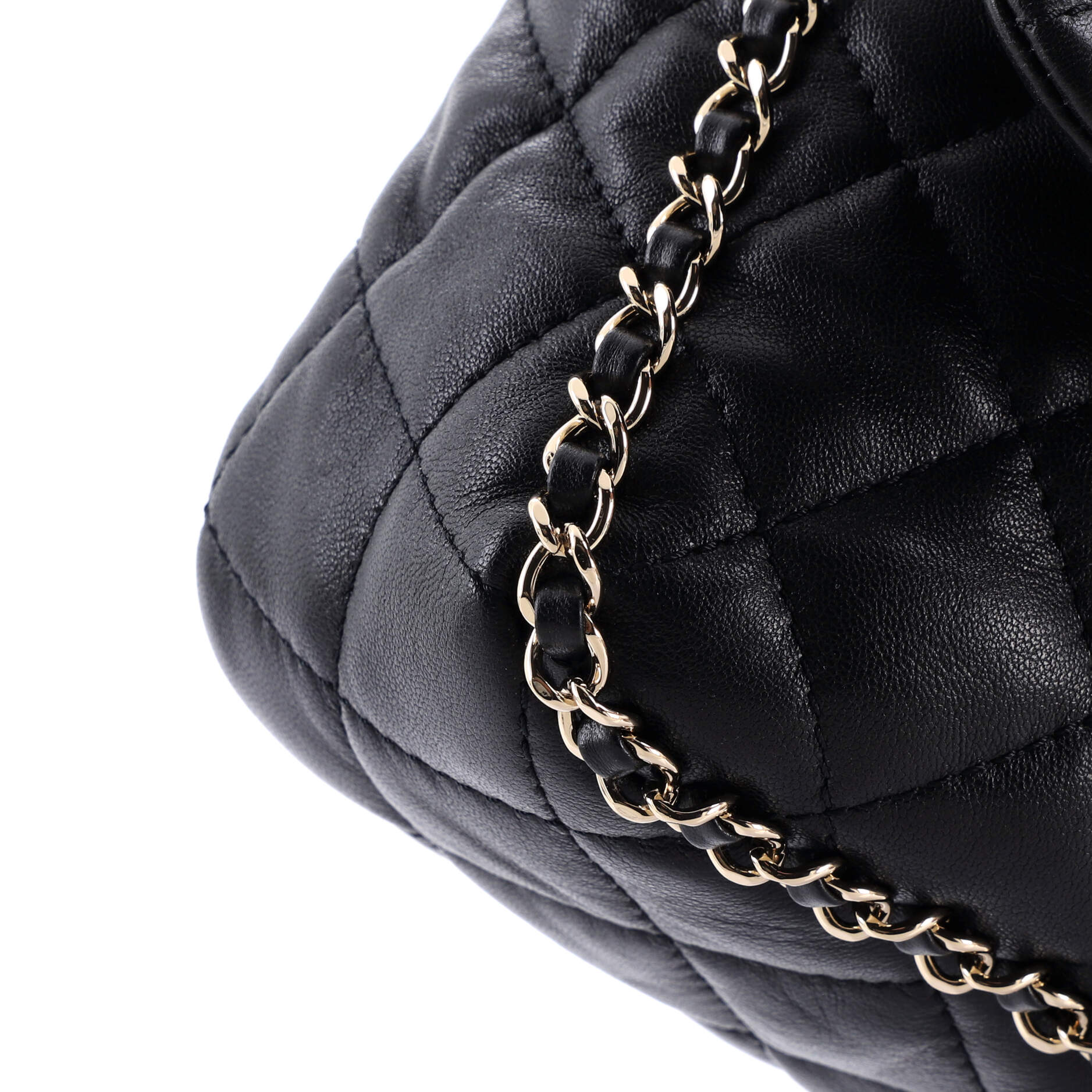 Chain Frame Enamel CC Flap Bag Quilted Lambskin Medium