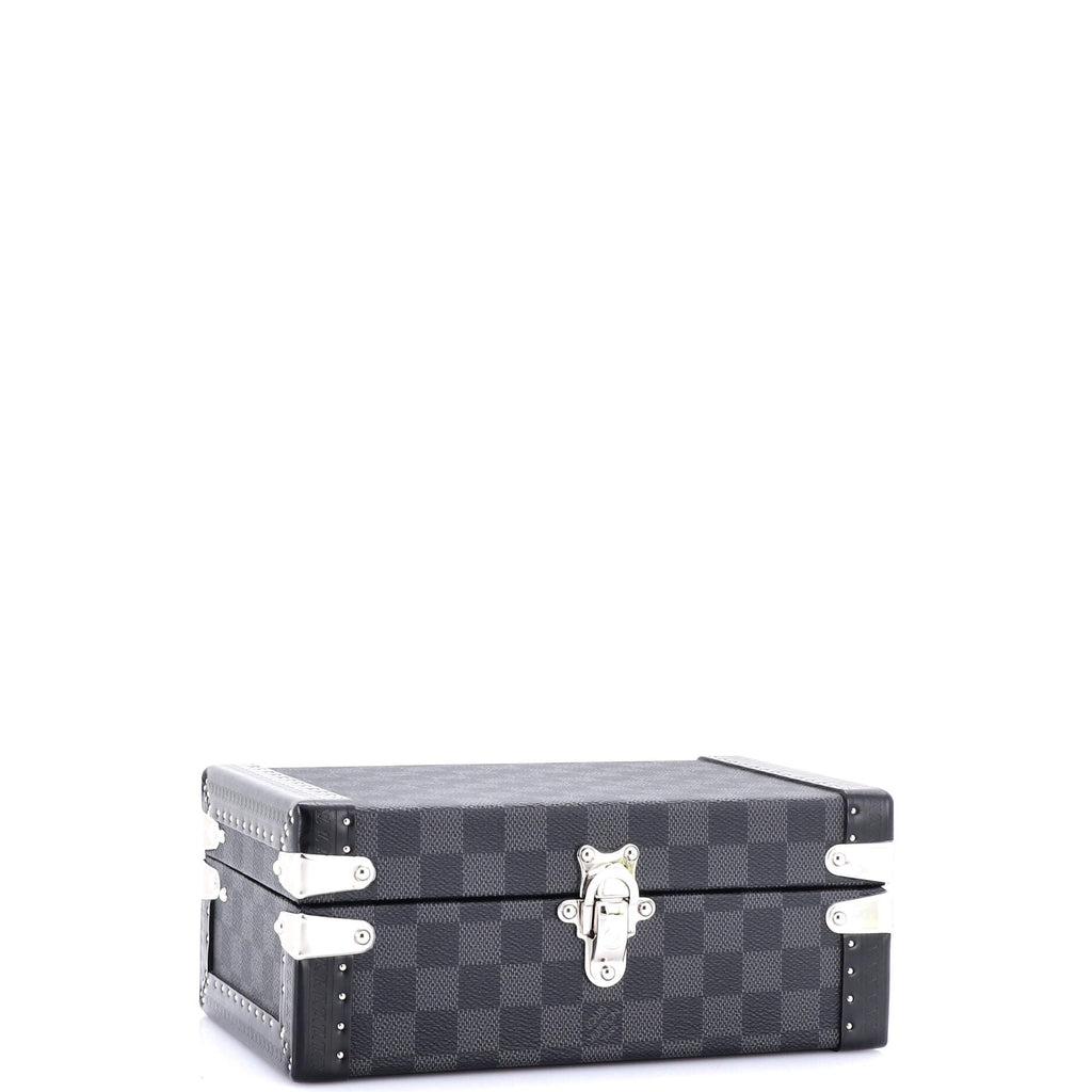 Coffret Bouton de Manchettes Damier Graphite 24
