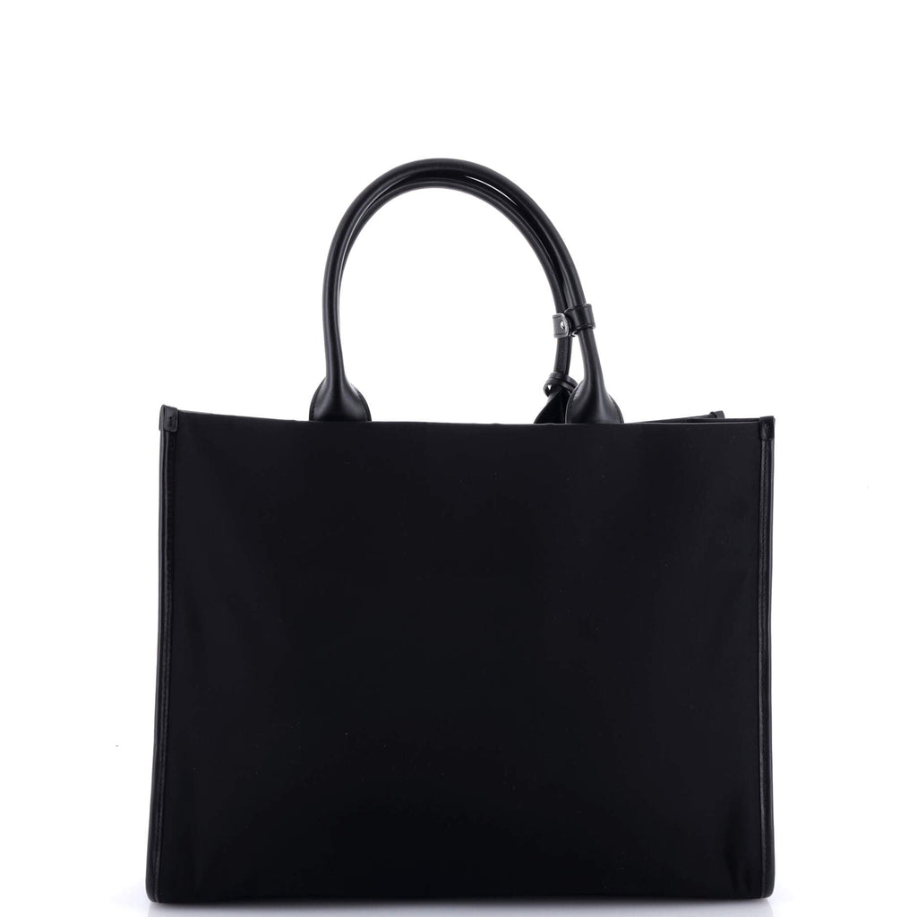 Padded Open Shopper Tote Tessuto and Leather Medium