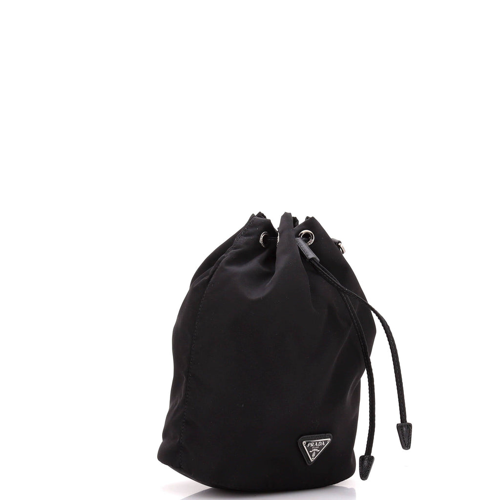 Drawstring Wristlet Bucket Bag Tessuto Small