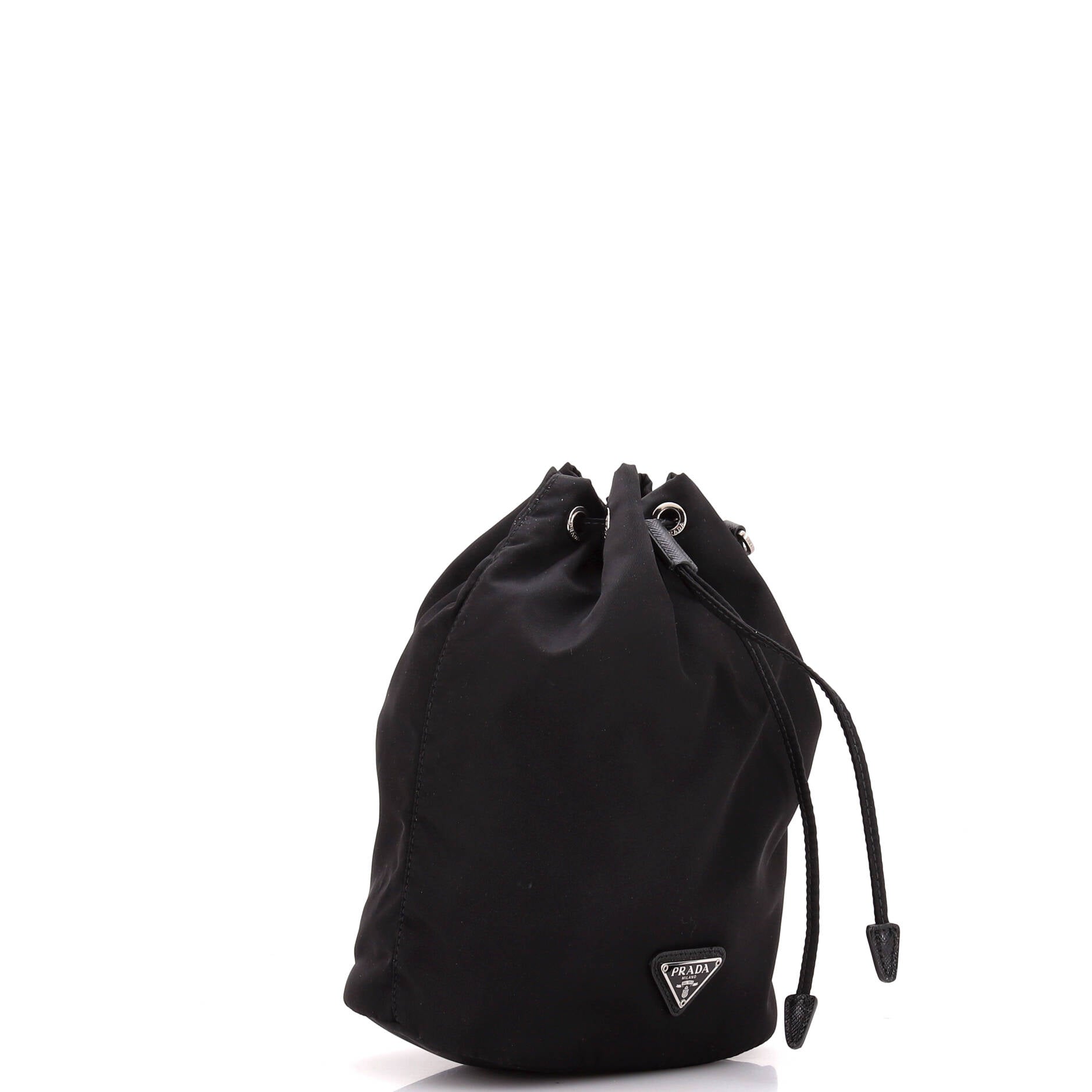 Drawstring Wristlet Bucket Bag Tessuto Small