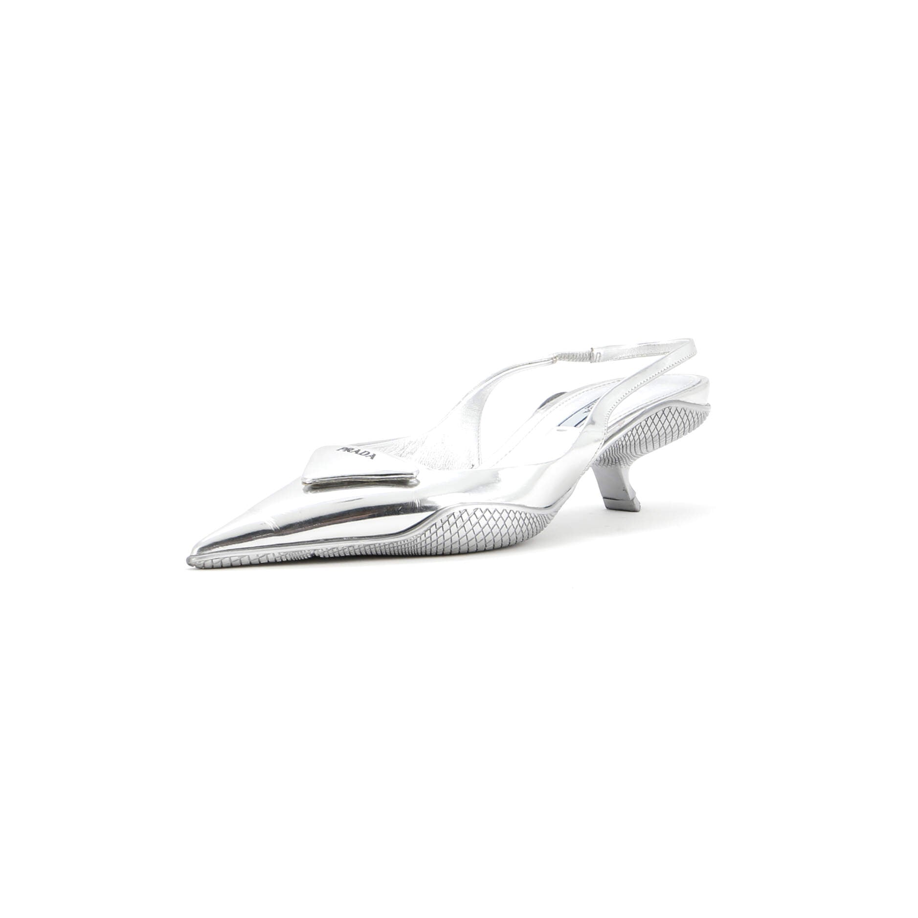 Women's Triangle Logo Slingback Pumps Leather