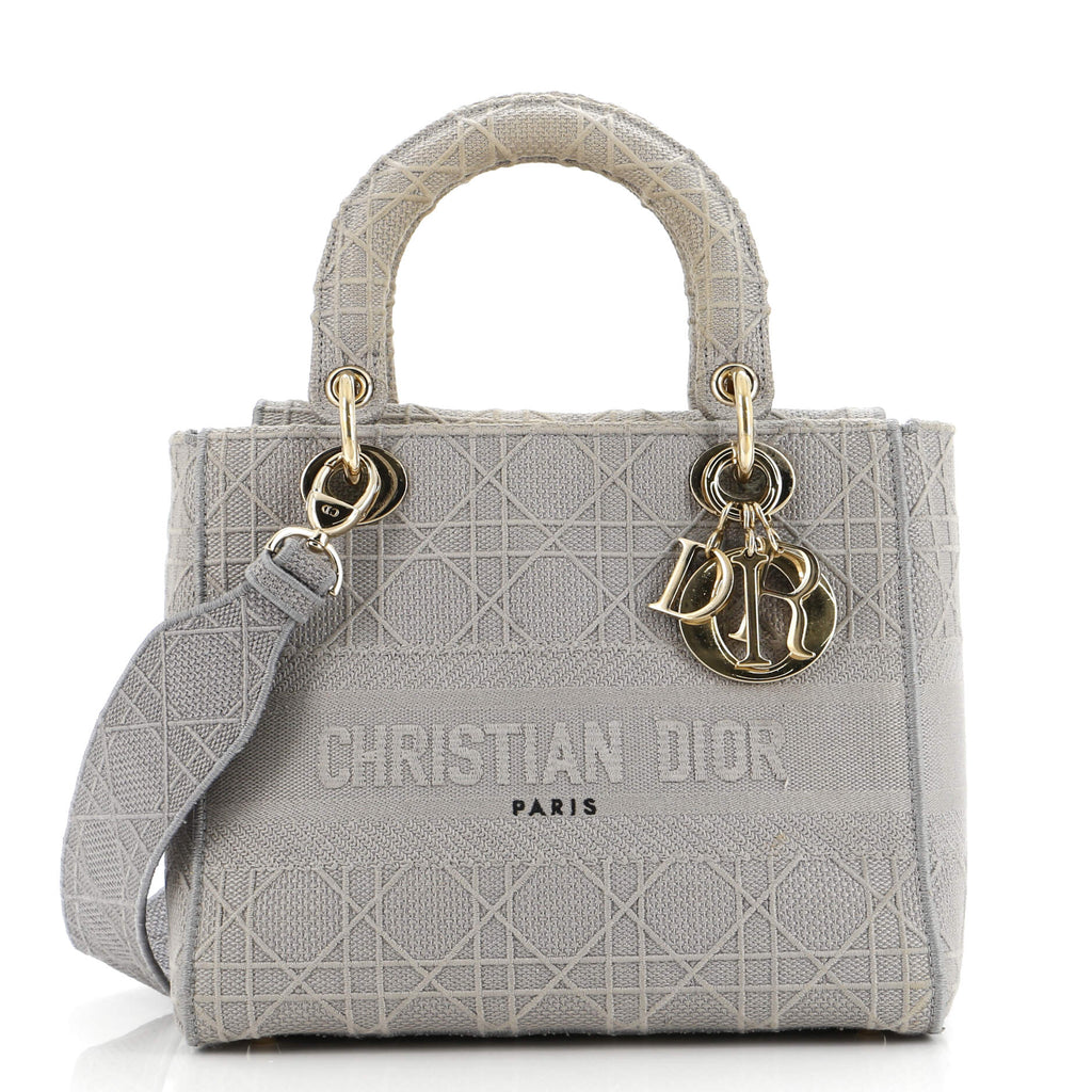 Lady D-Lite Bag Cannage Embroidered Canvas Medium