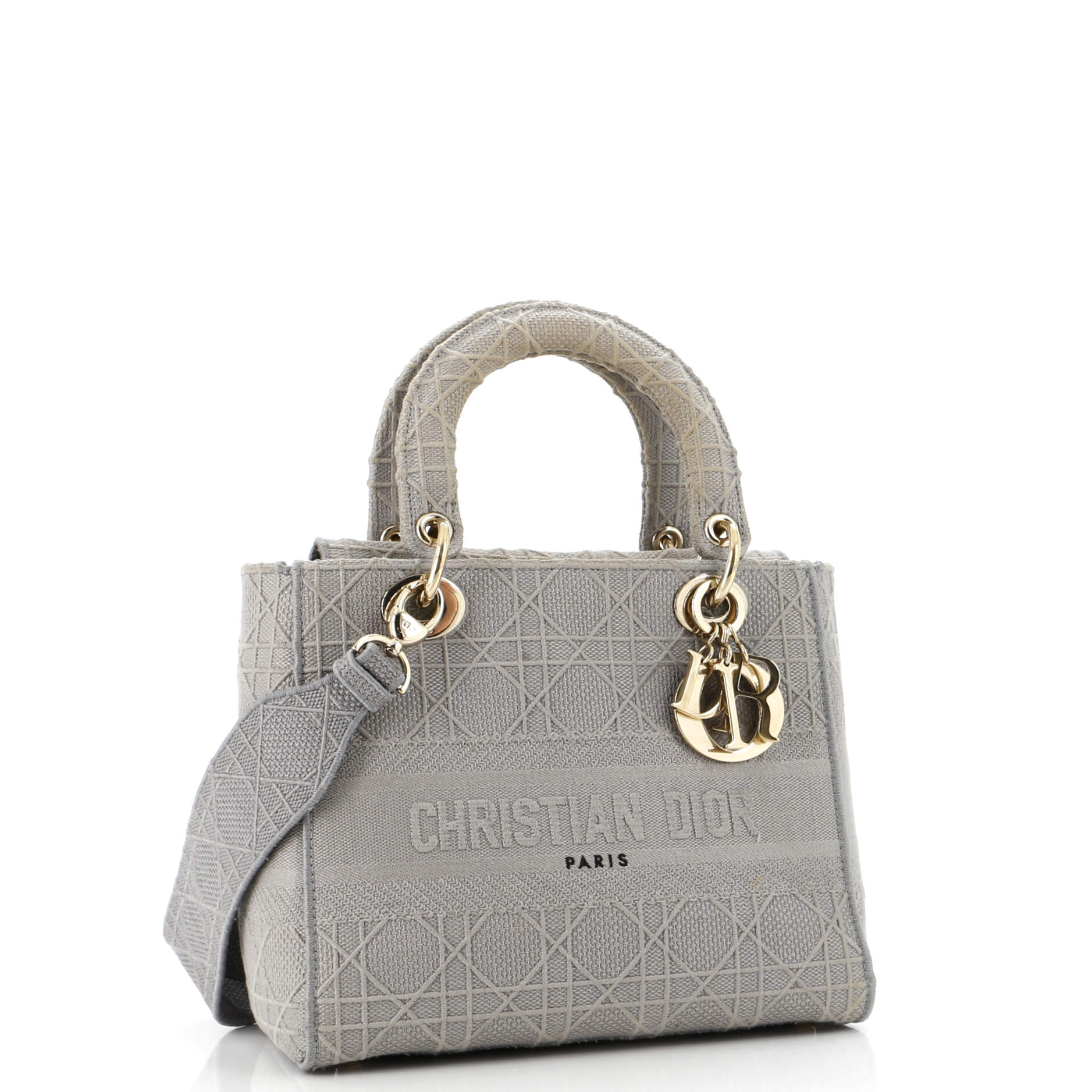 Lady D-Lite Bag Cannage Embroidered Canvas Medium