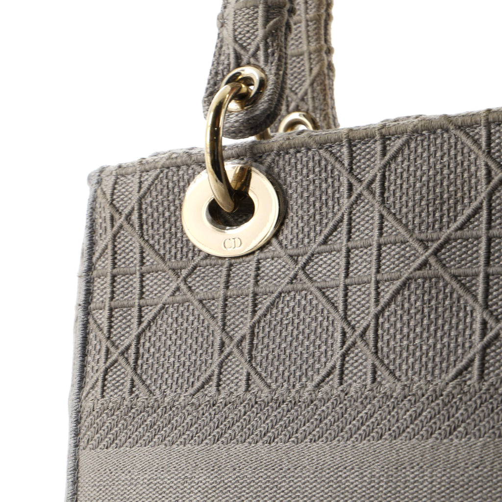 Lady D-Lite Bag Cannage Embroidered Canvas Medium
