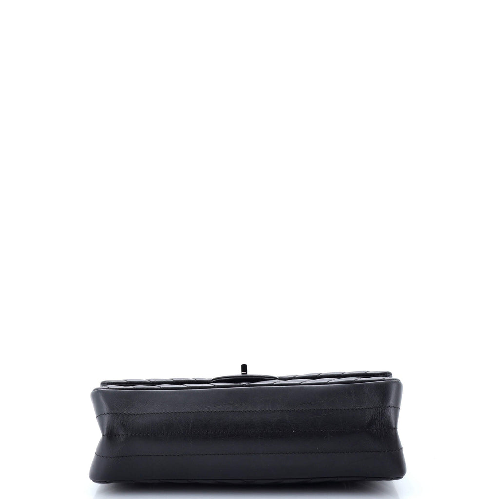 So Black Reissue 2.55 Flap Bag Chevron Aged Calfskin 225