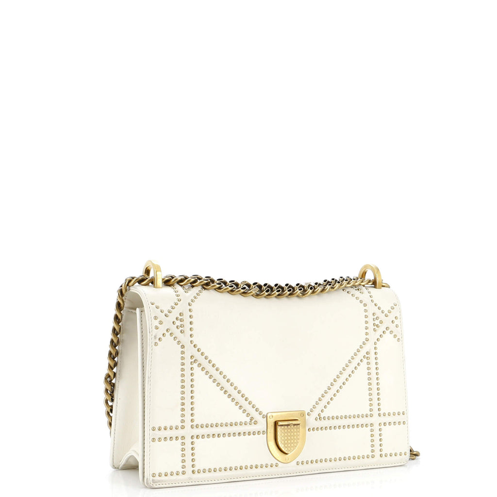 Diorama Flap Bag Studded Leather Medium