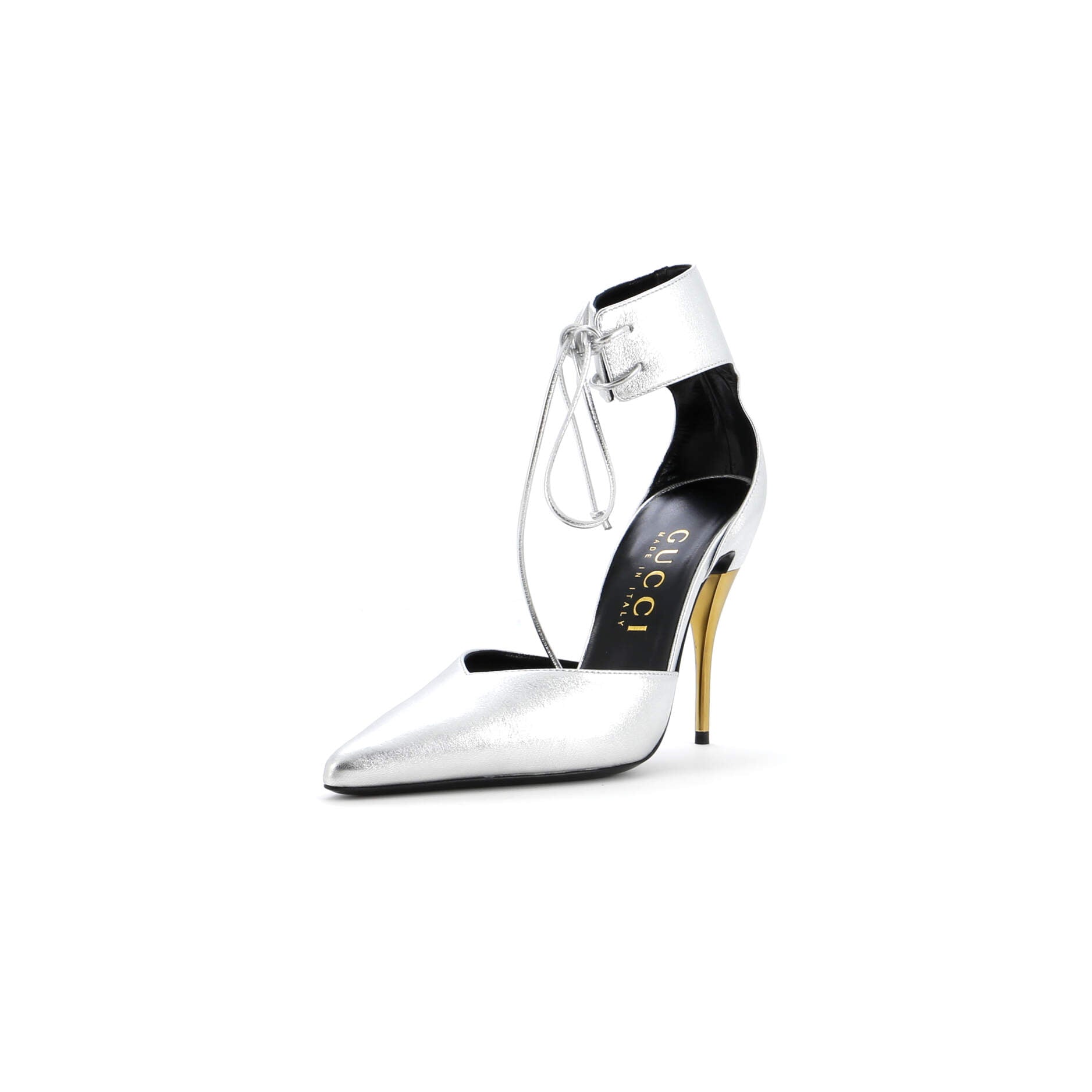 Women's Laced Up Ankle Cuff Pumps Leather