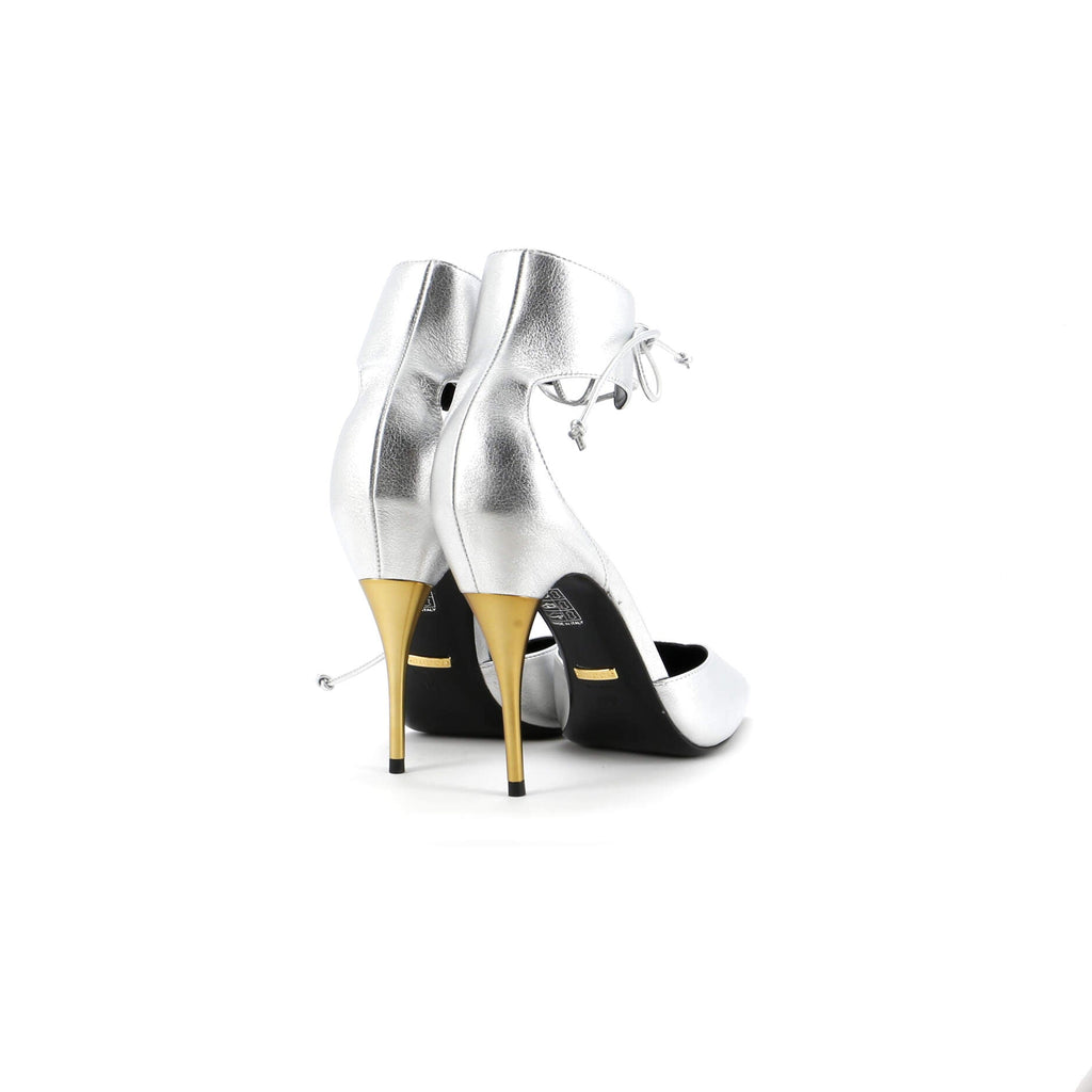 Women's Laced Up Ankle Cuff Pumps Leather
